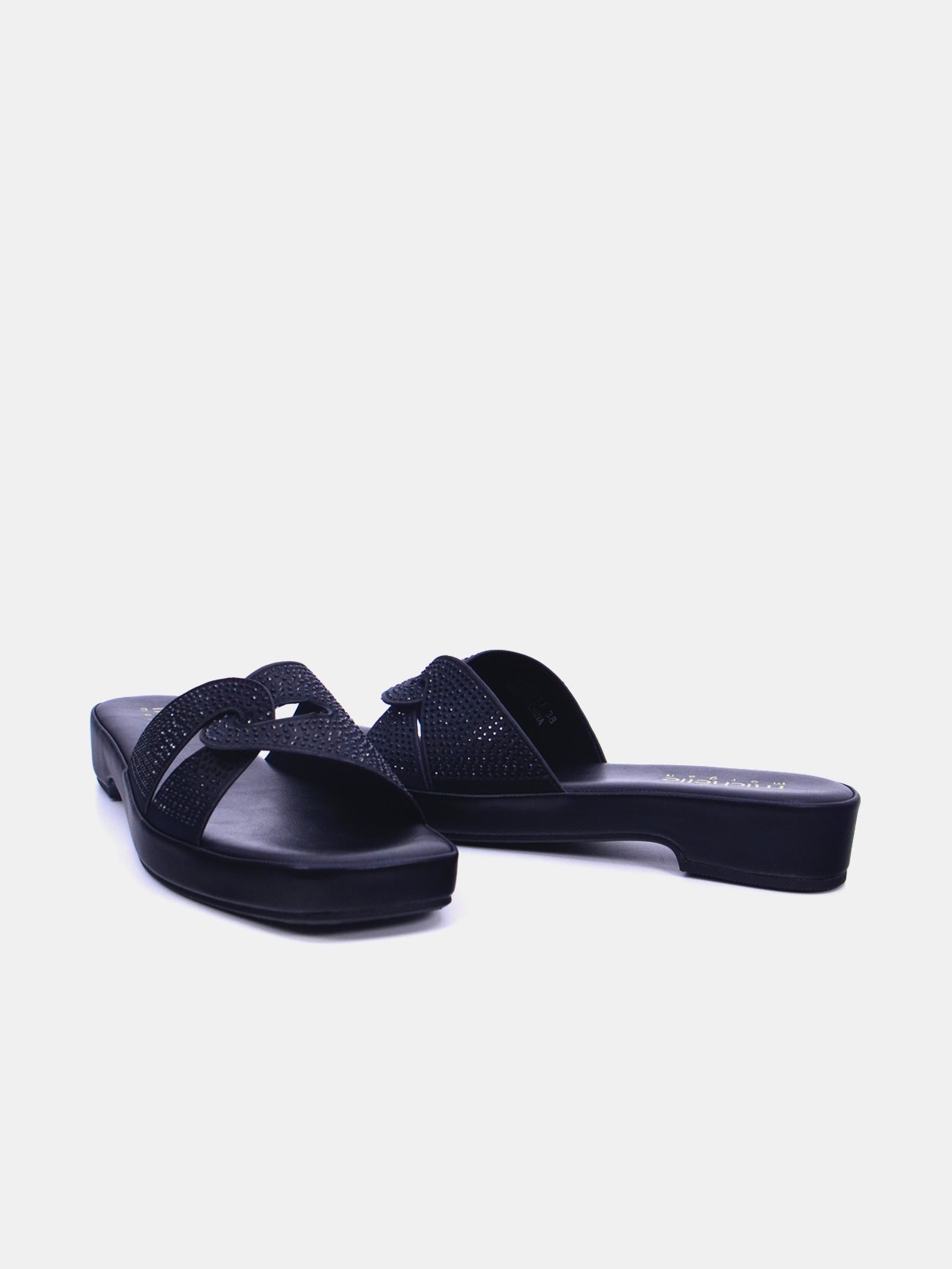 Michelle Morgan 314ZD61J Women's Flat Sandals #color_Black