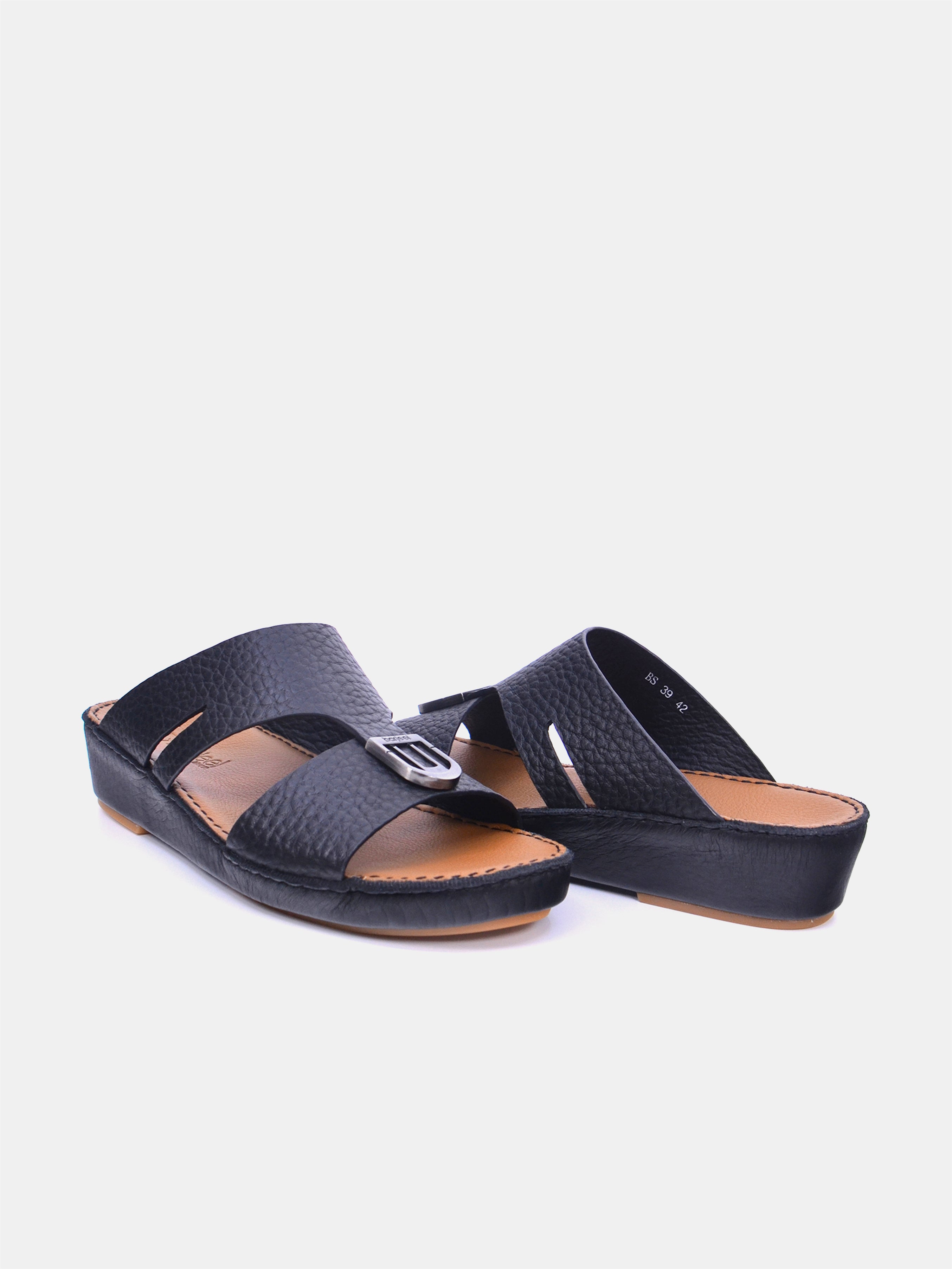 Barjeel Uno BS39 Men's Arabic Sandals #color_Black