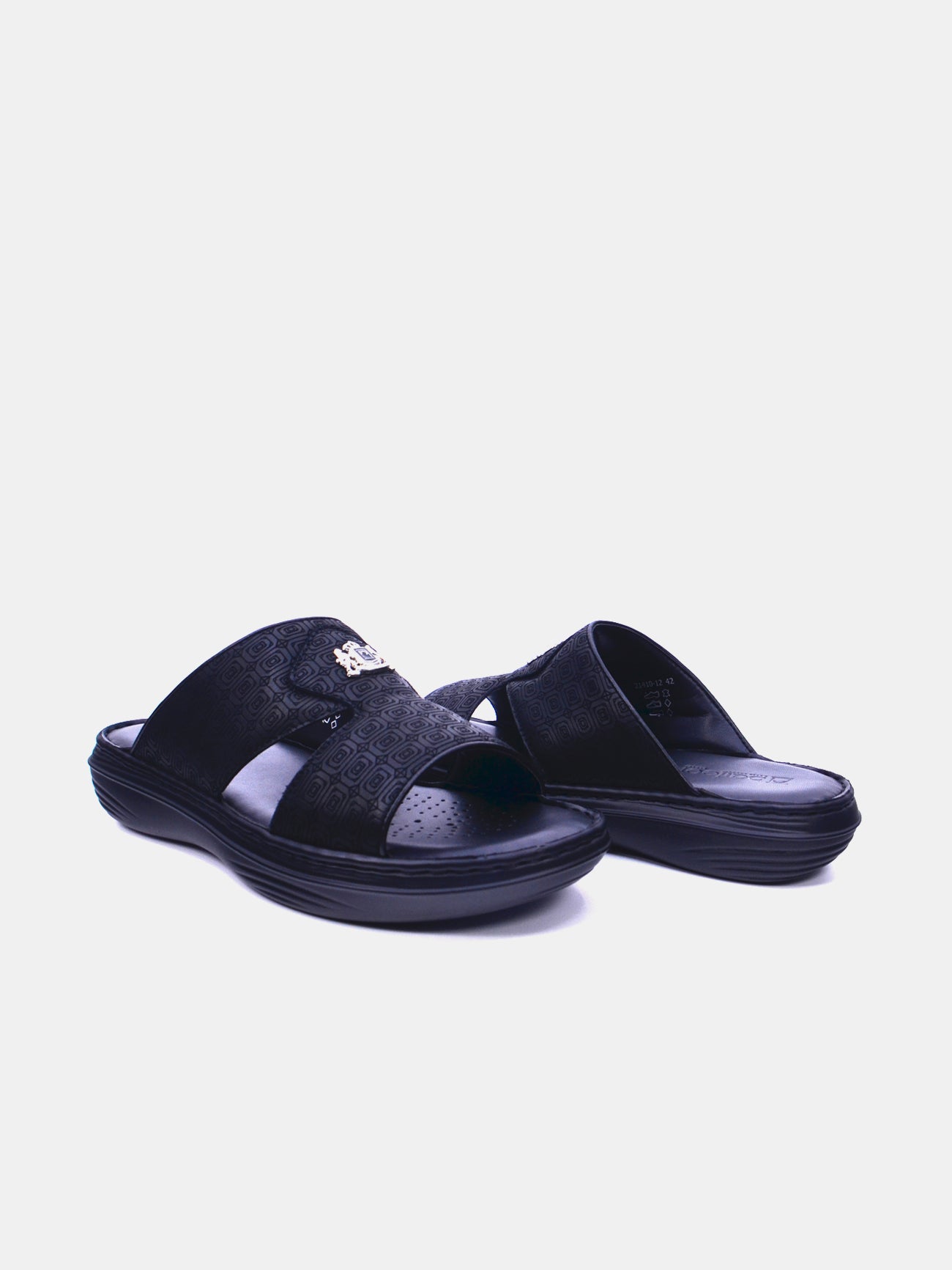 Barjeel Uno 21410-12 Men's Arabic Sandals #color_Black