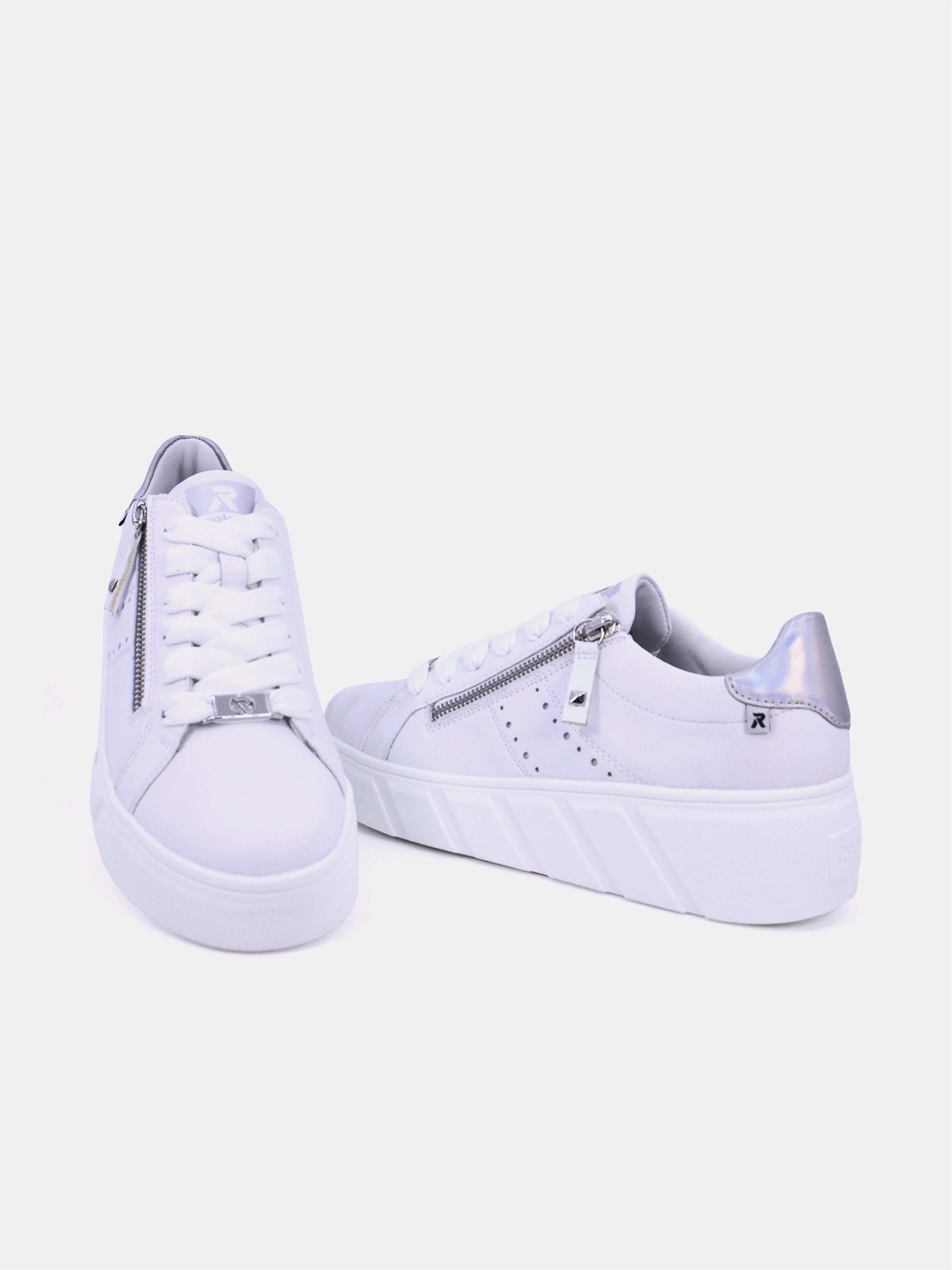 Rieker W0505 Women Casual Shoes #color_White