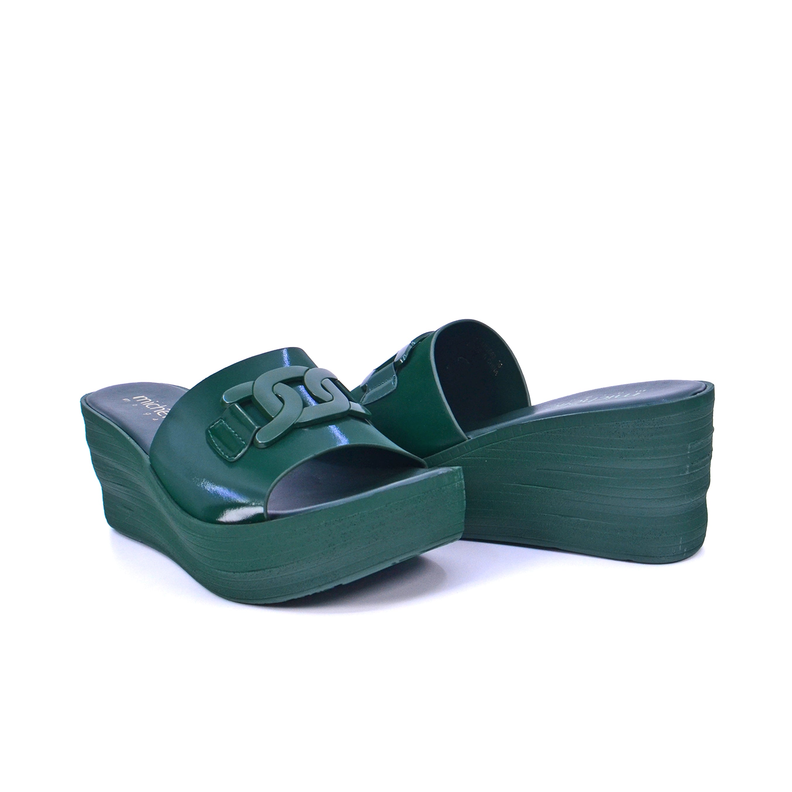 092-2467 Michelle Morgan 214RJ663 Women's Wedge Sandals #color_Green