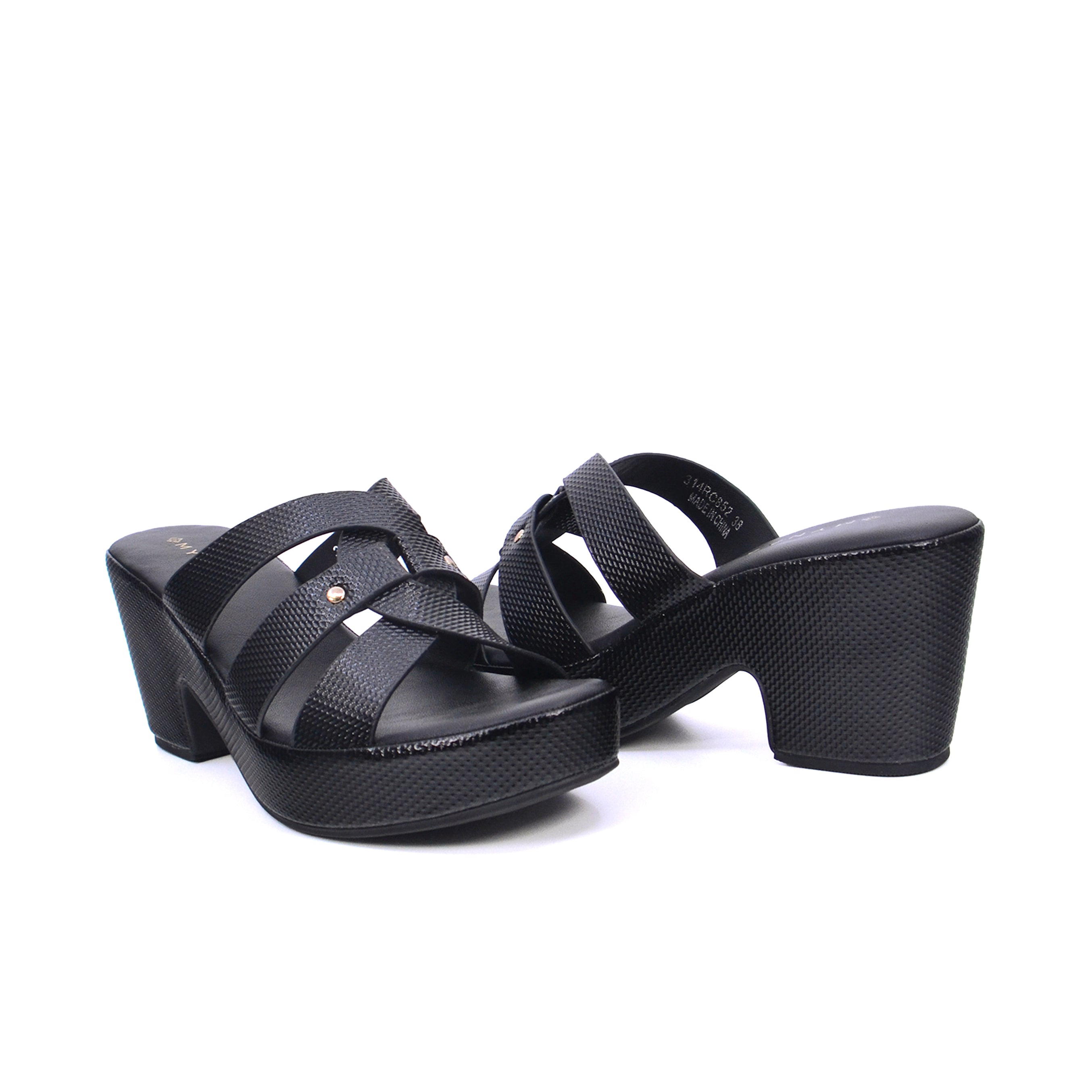Mynaal 314Rc852 Women's Platform Sandal #color_Black