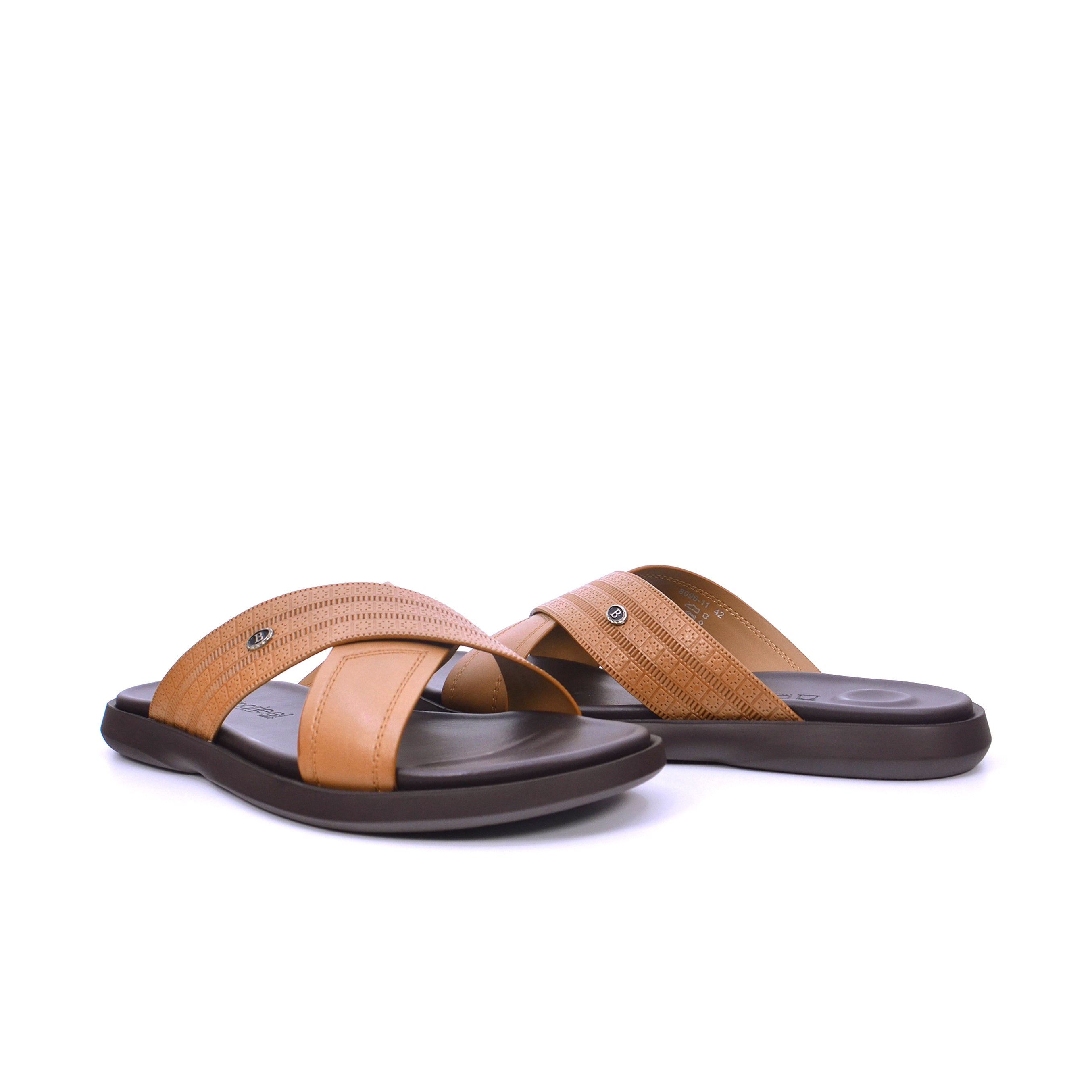 Barjeel Uno 8096-11 Men's Arabic Sandals #color_Brown