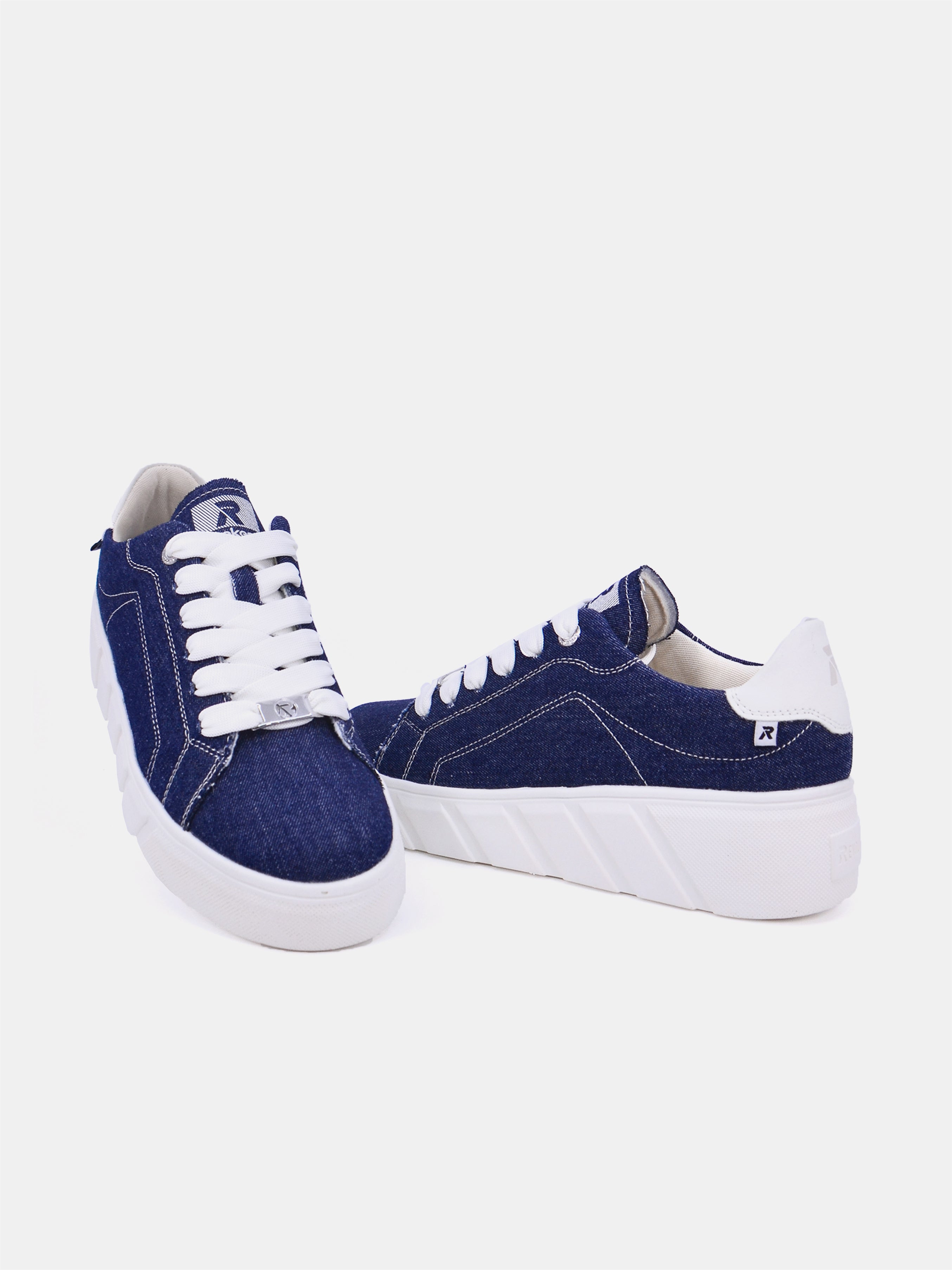 Rieker W0501 Women Casual Shoes #color_Blue