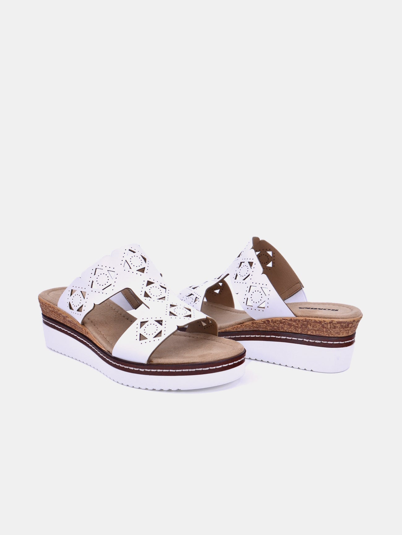 Romika 91403-AR95 Wedge Sandals #color_White