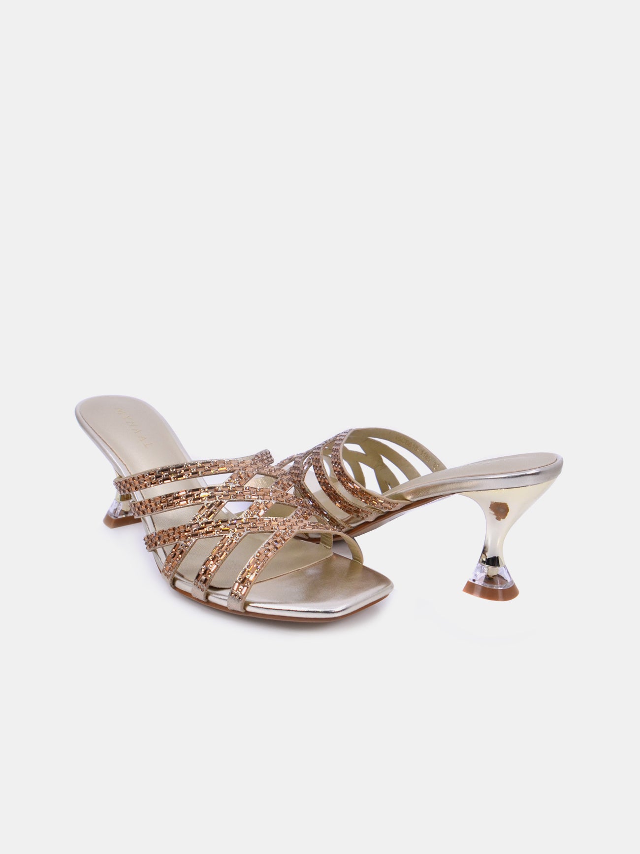Mynaal Lumea Women's Spool Heel Sandals #color_Gold
