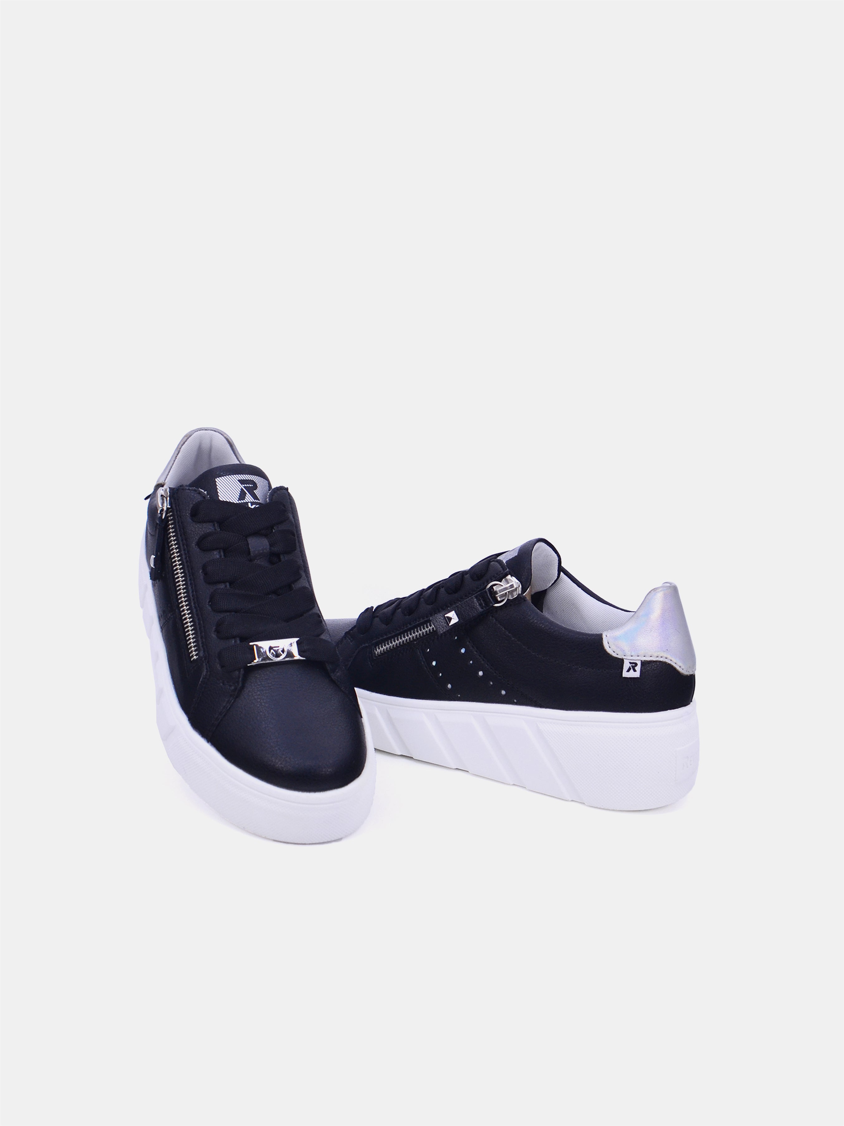 Rieker W0505 Women Casual Shoes #color_Black