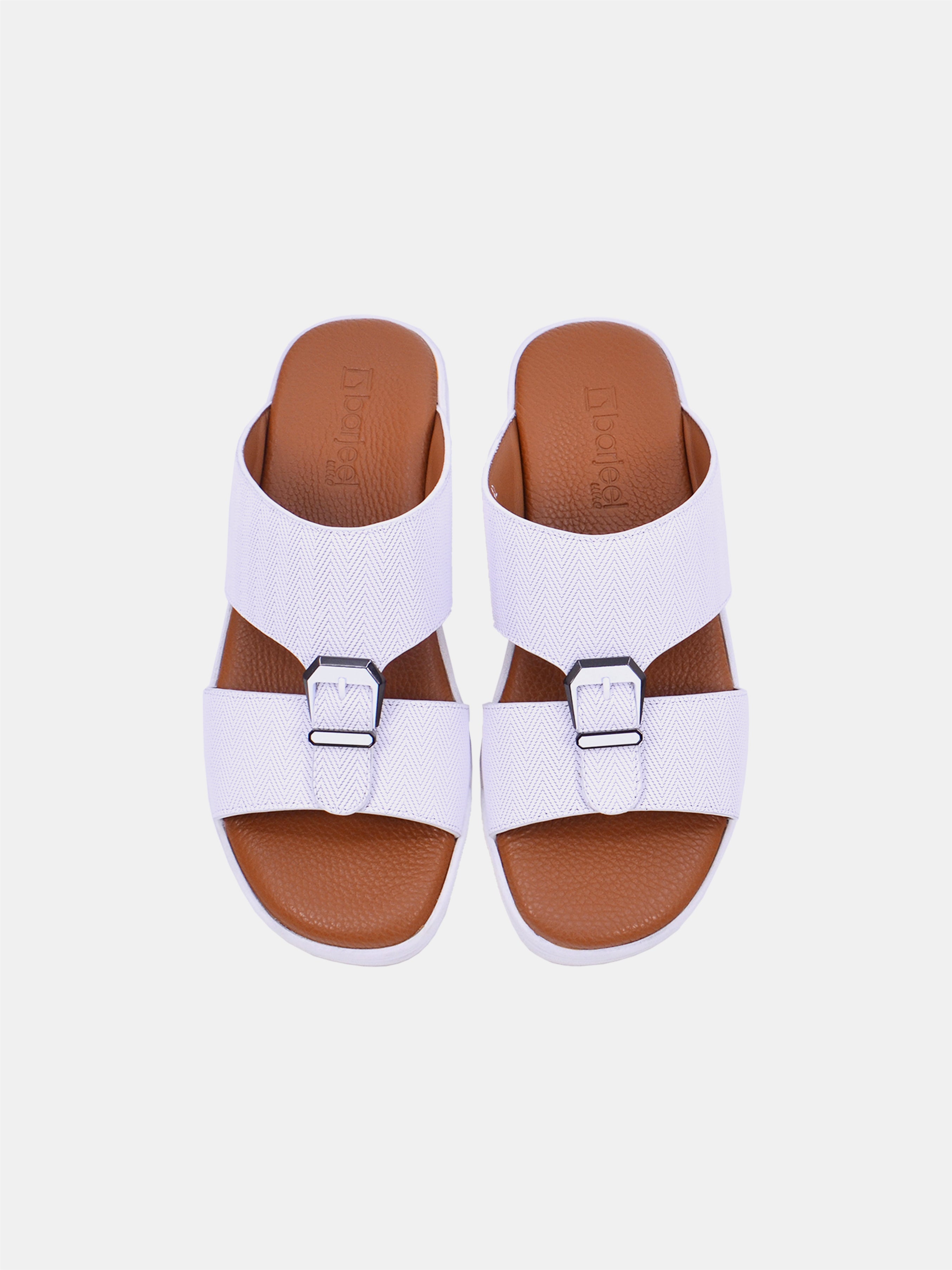 Barjeel Uno MSA124 Men Arabic Sandals #color_White