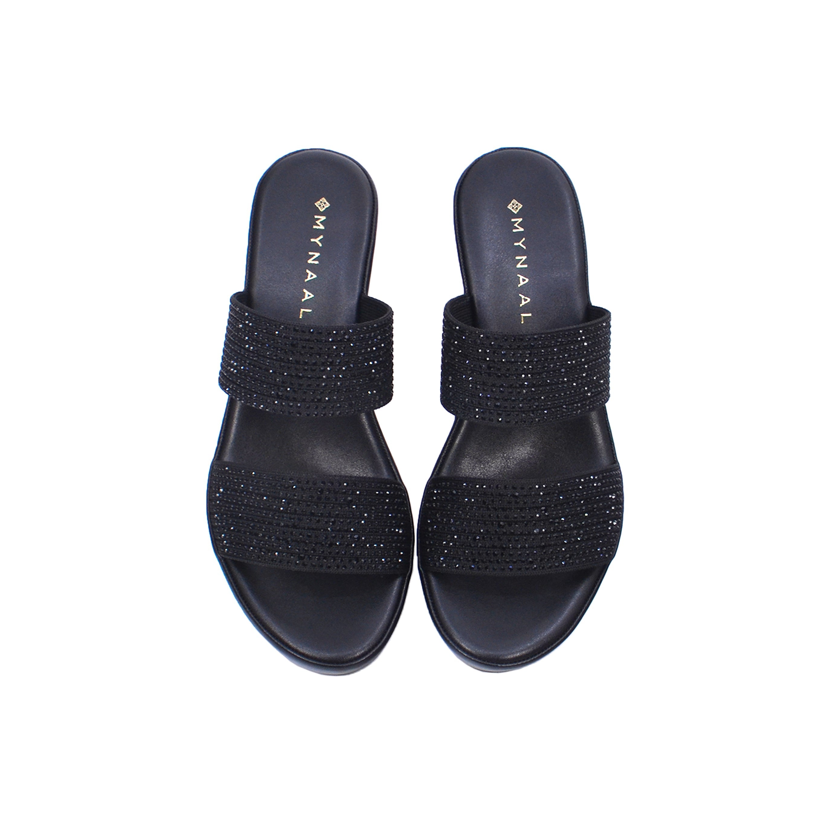 Mynaal 414Rc012 Women's Wedge Sandal #color_Black