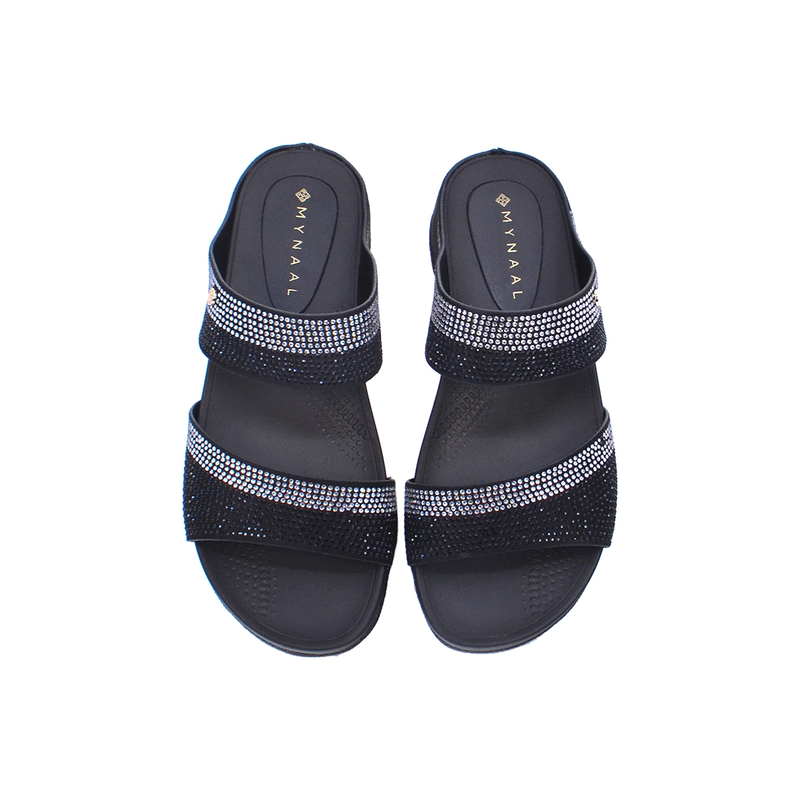 Mynaal 414Rj60J Women's Wedge Sandal #color_Black