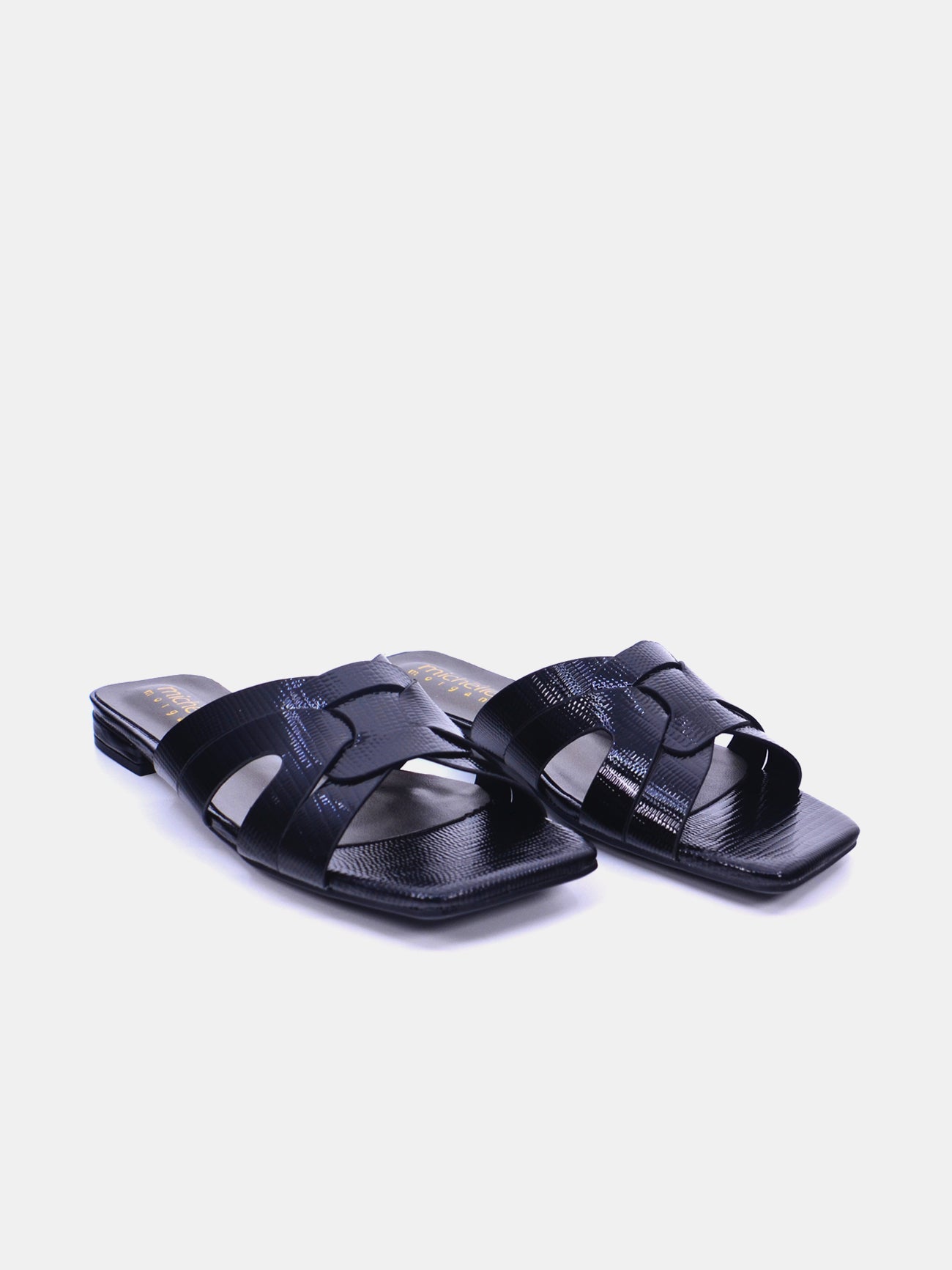 Michelle Morgan 213RJ366 Women's Flat Sandals #color_Black