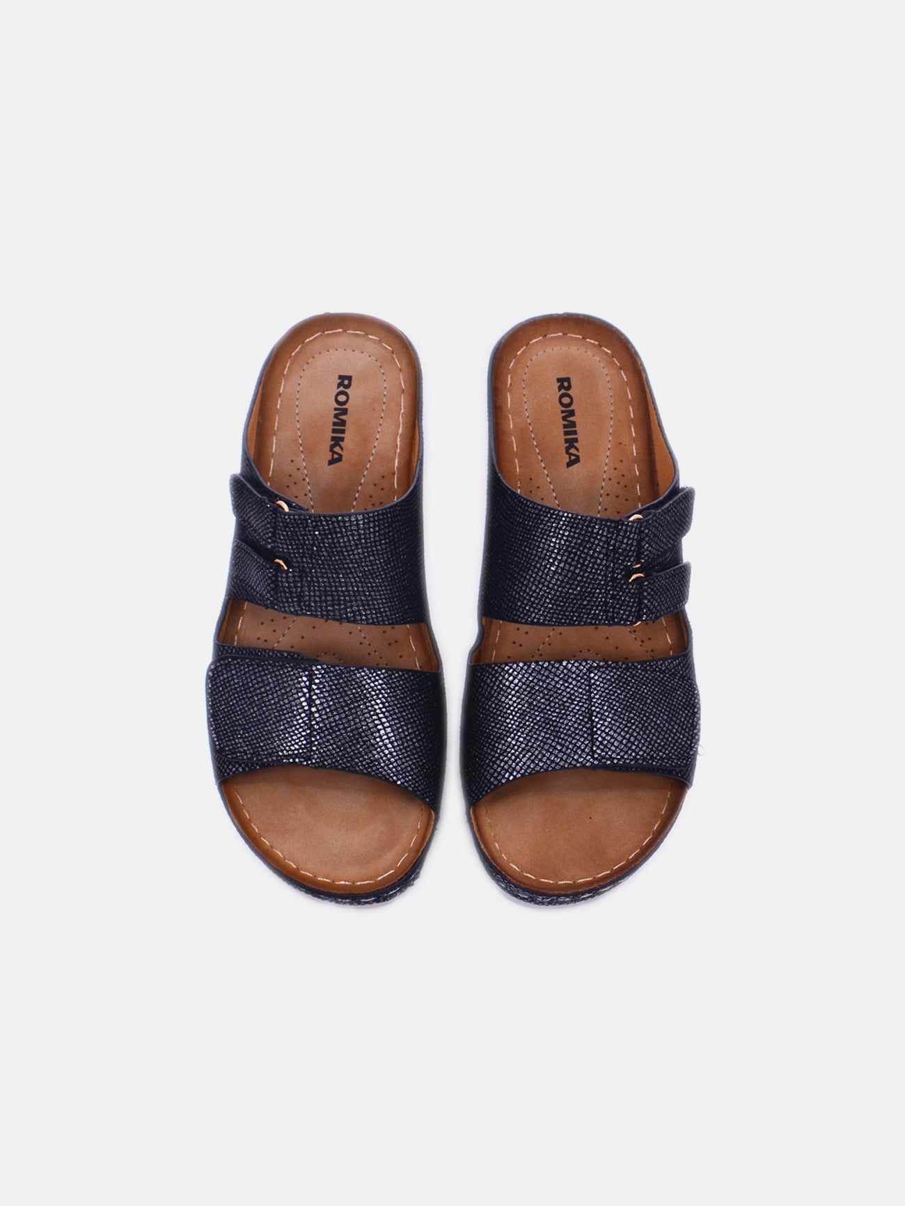 Romika 36605-AR637 Wedge Sandals #color_Black