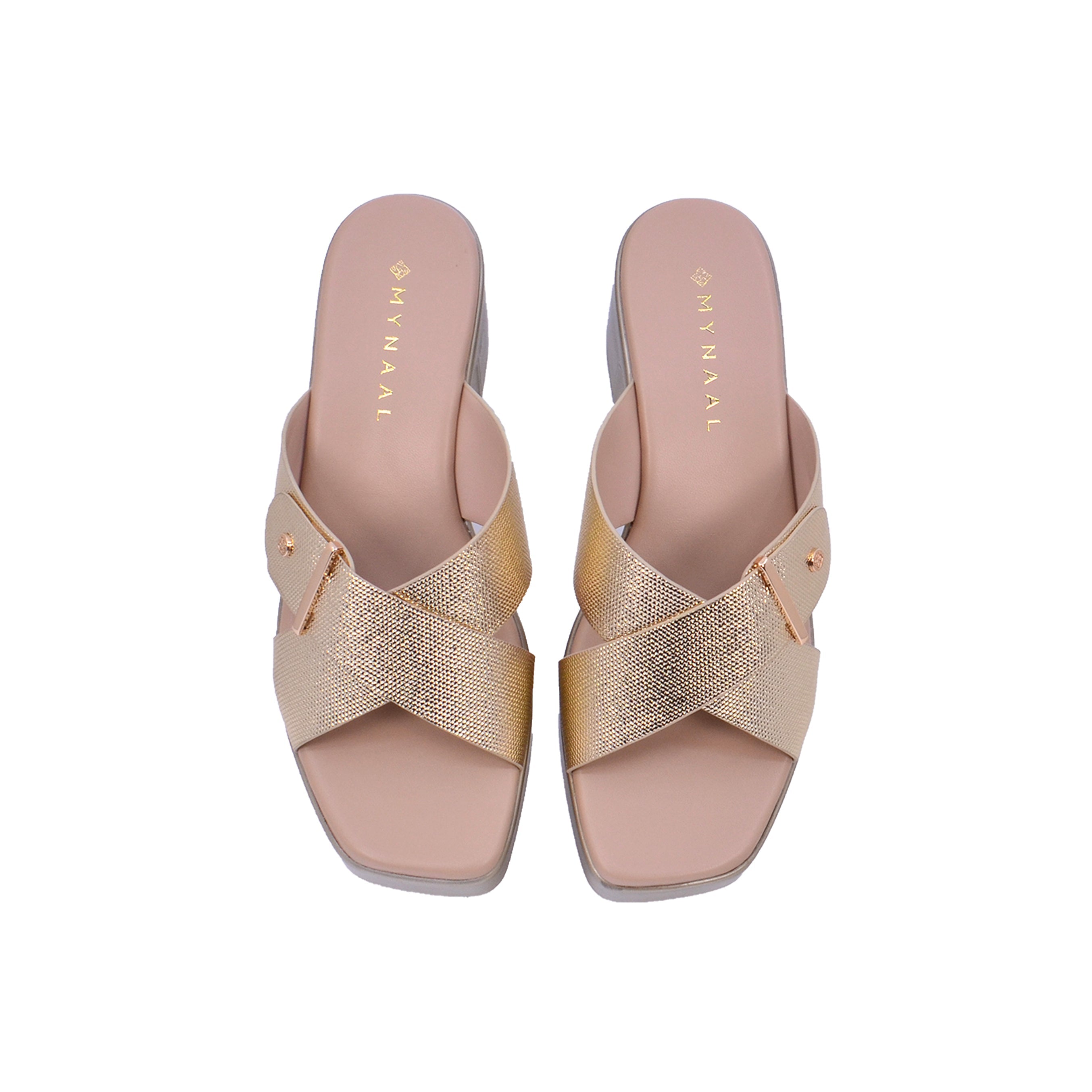 Mynaal 414Rj60J Women's Block-Heel Sandal #color_Gold