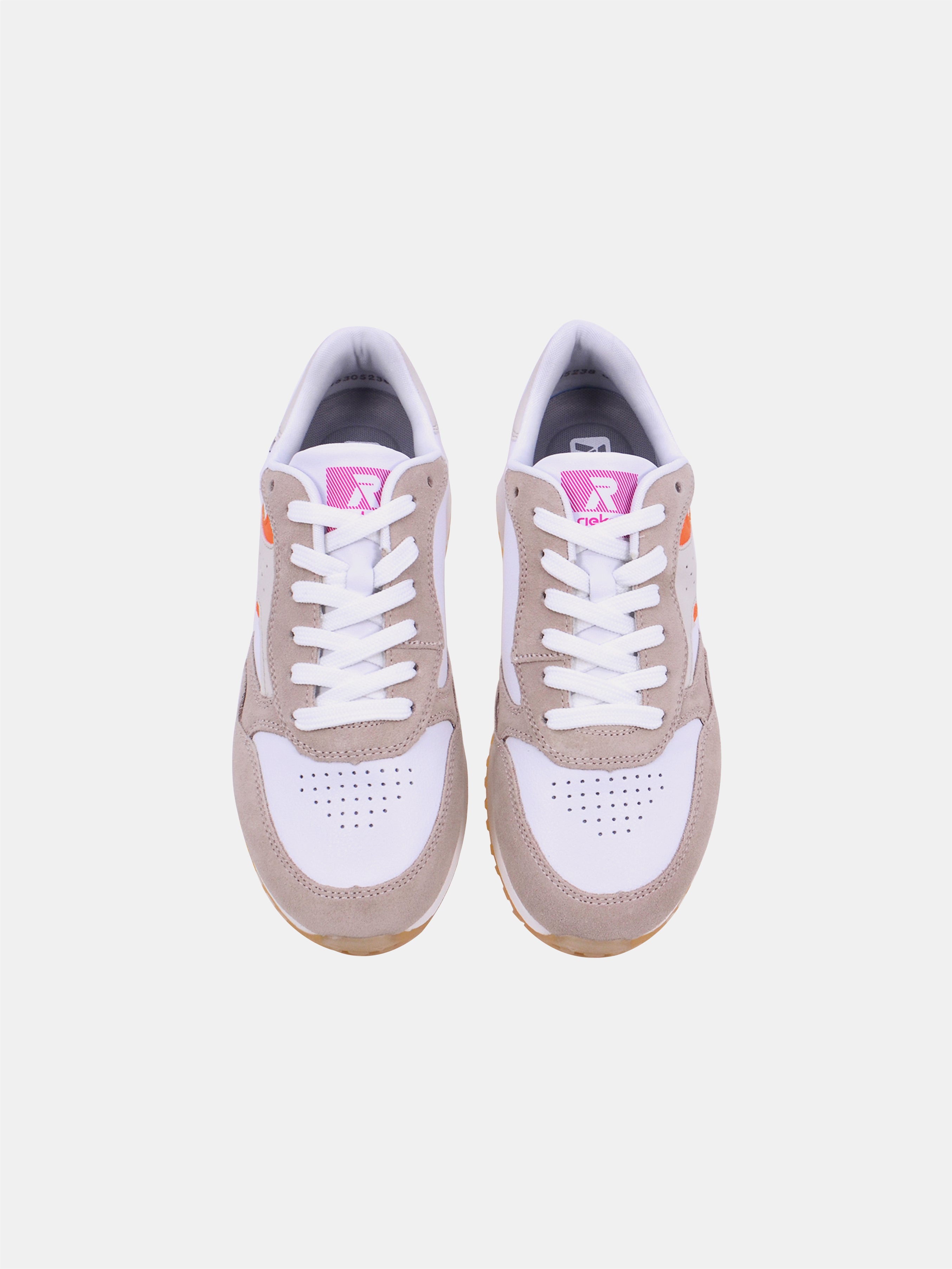 Rieker W0607-80 Women's Casual Sneakers #color_beige / orange