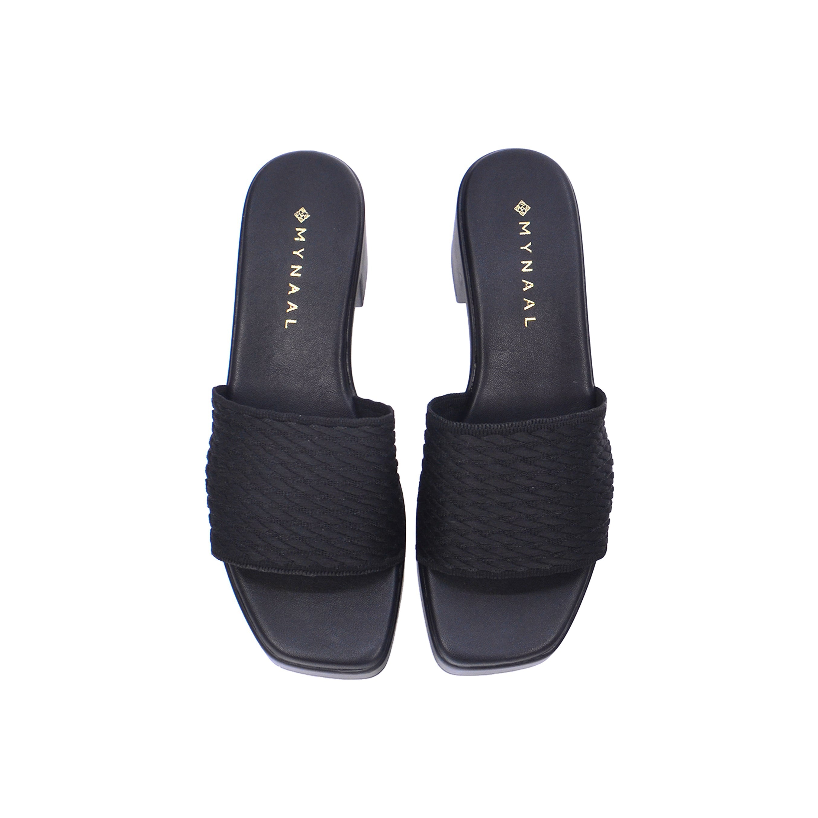 Mynaal 414Rj607 Women's Block-Heel Sandal #color_Black