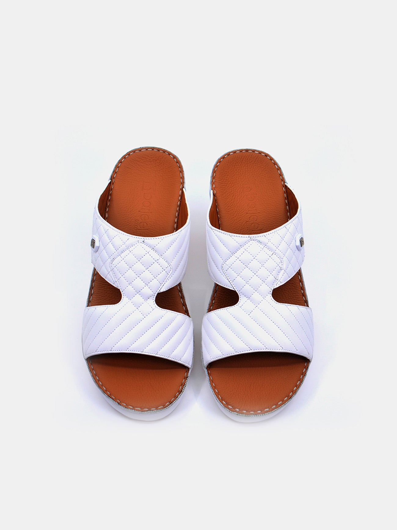 Barjeel Uno B-04 Men's Arabic Sandals #color_White