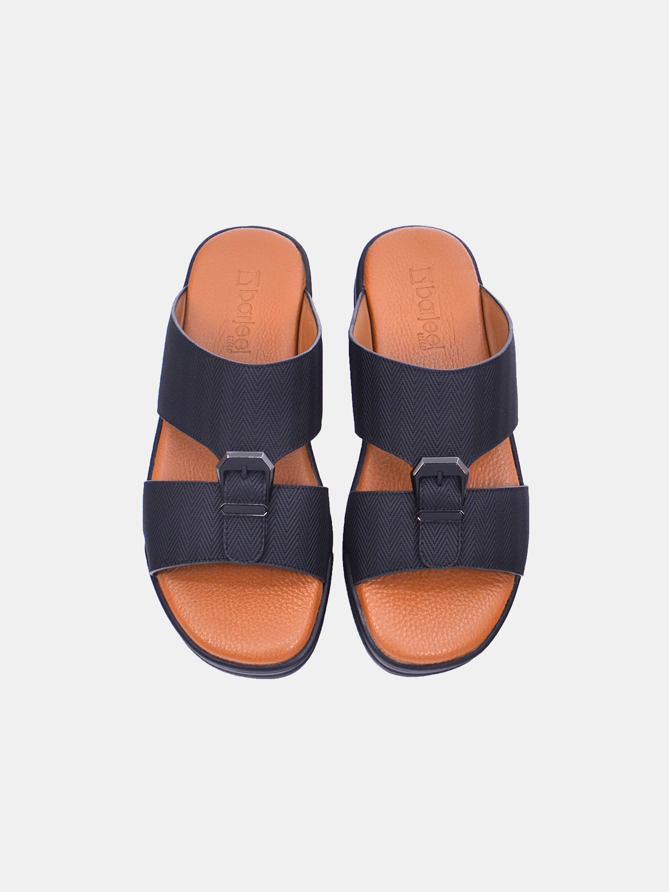 Barjeel Uno MSA124 Men Arabic Sandals #color_Black