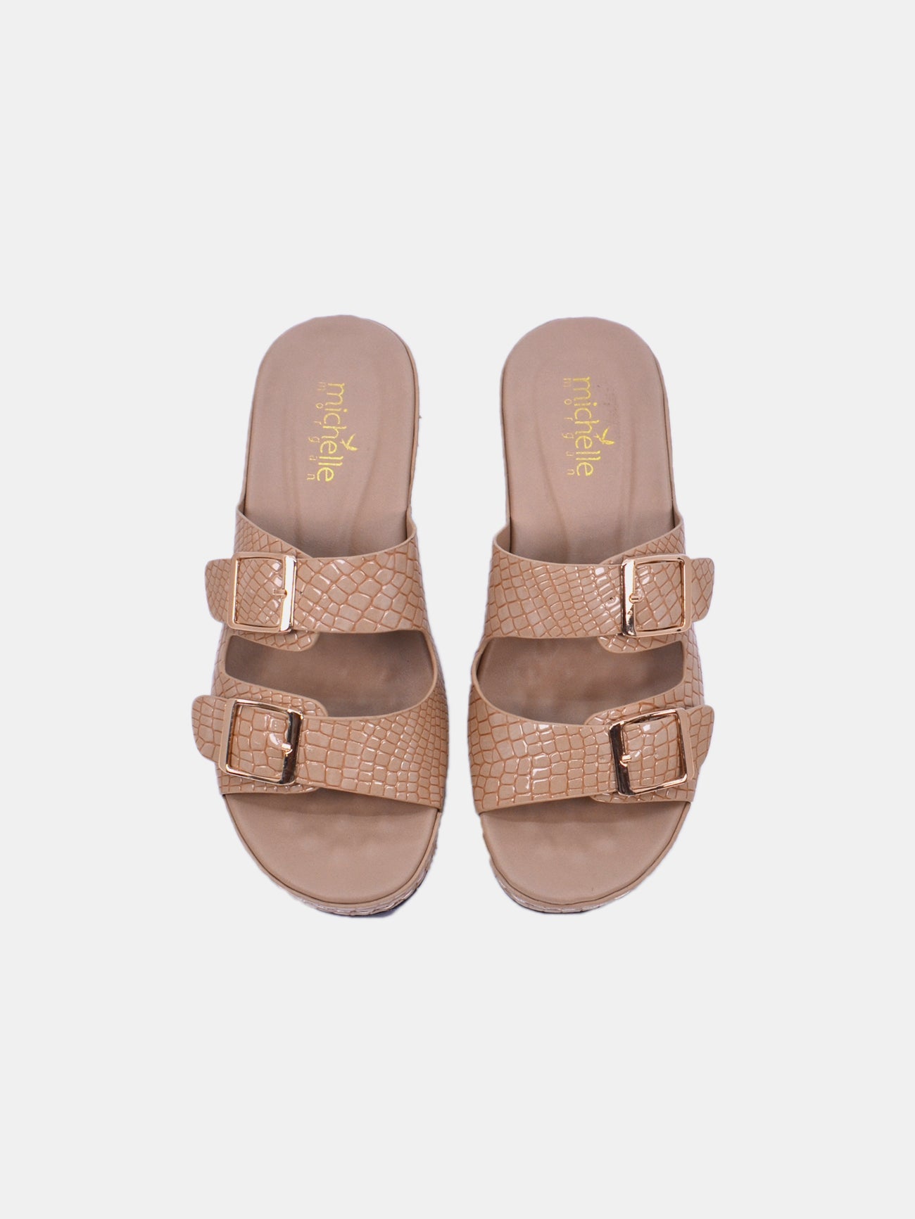 Michelle Morgan 314F7803 Women's Wedge Sandals #color_Beige