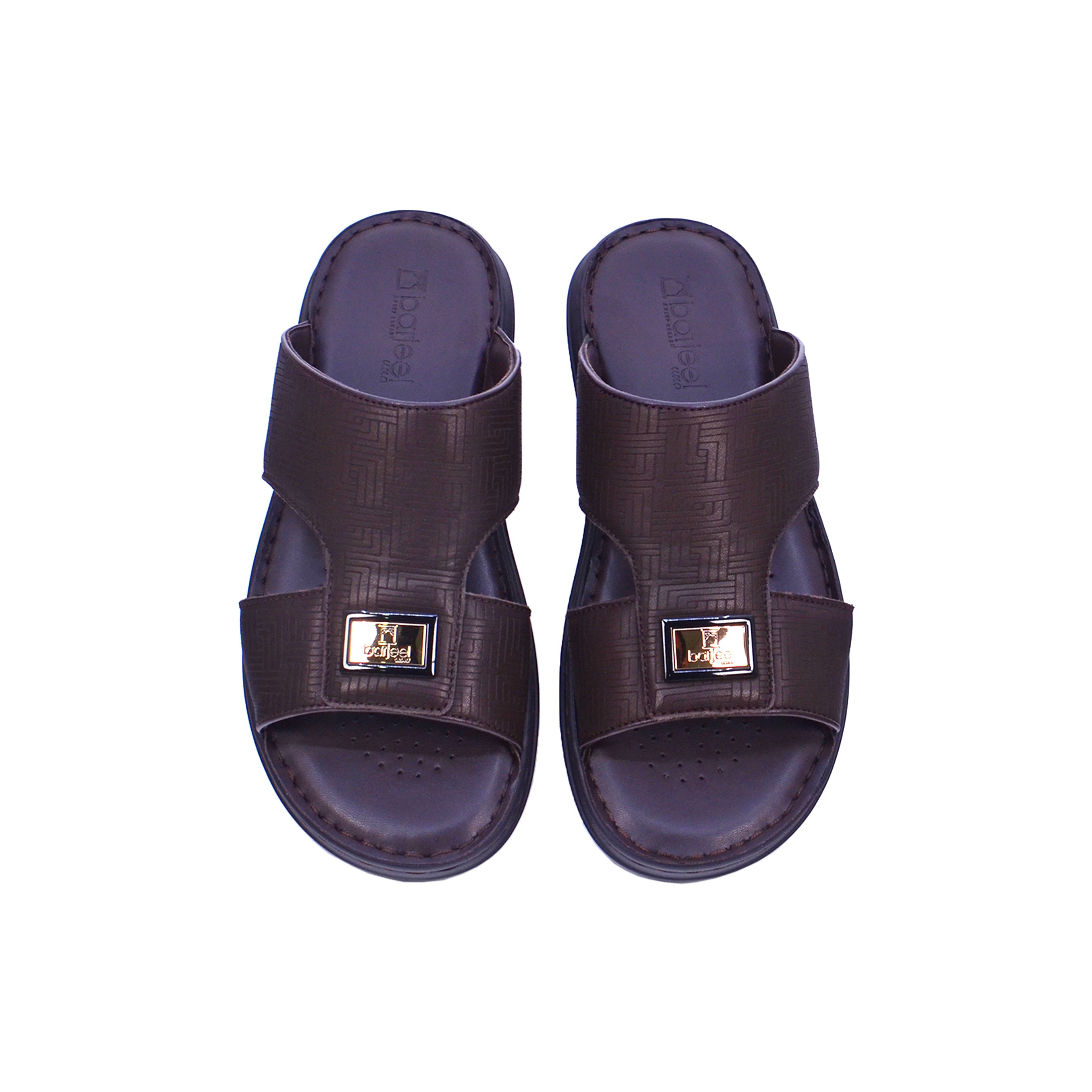 Barjeel Uno 21410-61 Men Arabic Sandals #color_Dark Brown