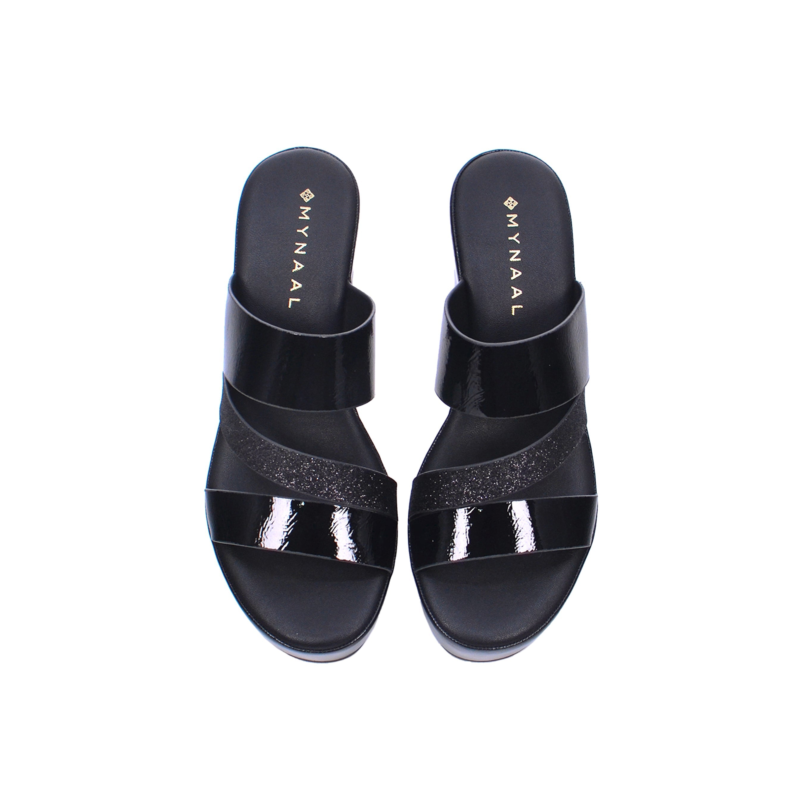 Mynaal 414Rj851 Women's Platform Sandal #color_Black