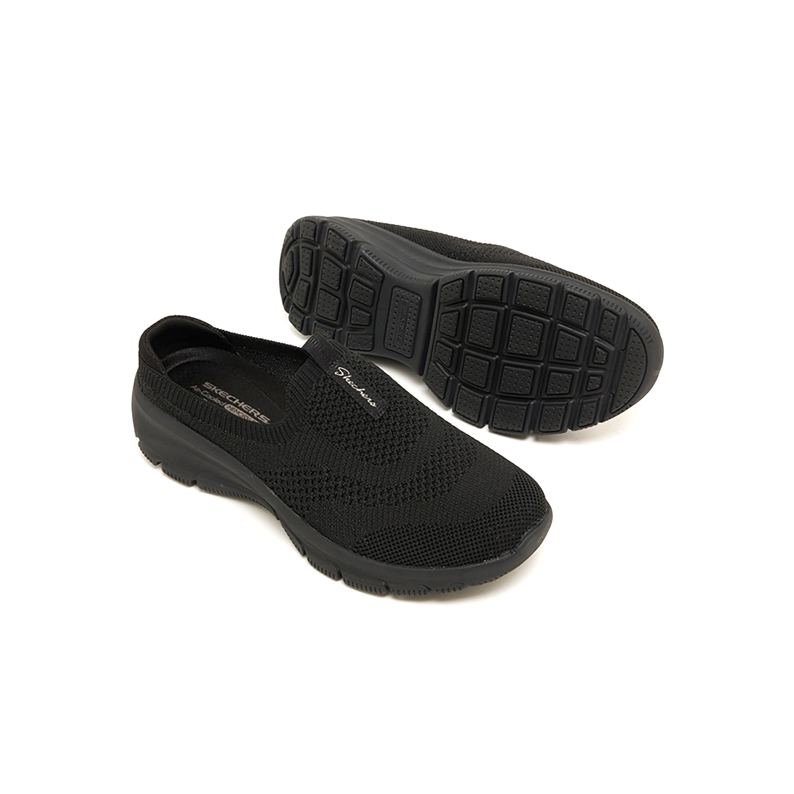 Skechers Women's Relaxed Fit: Easy Going Shoes #color_Black