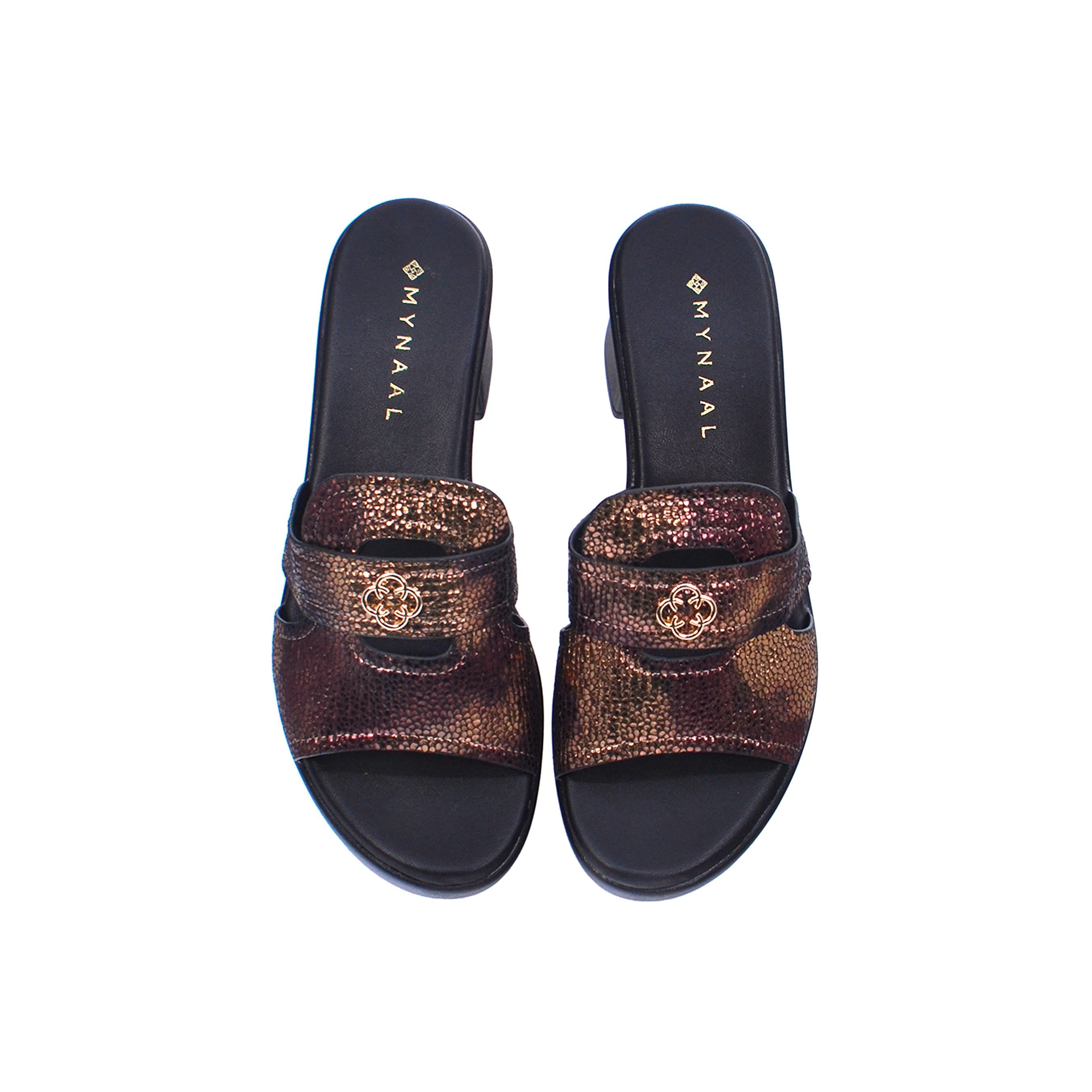 Mynaal 414Rj693 Women's Block Heel Sandal #color_Bronze