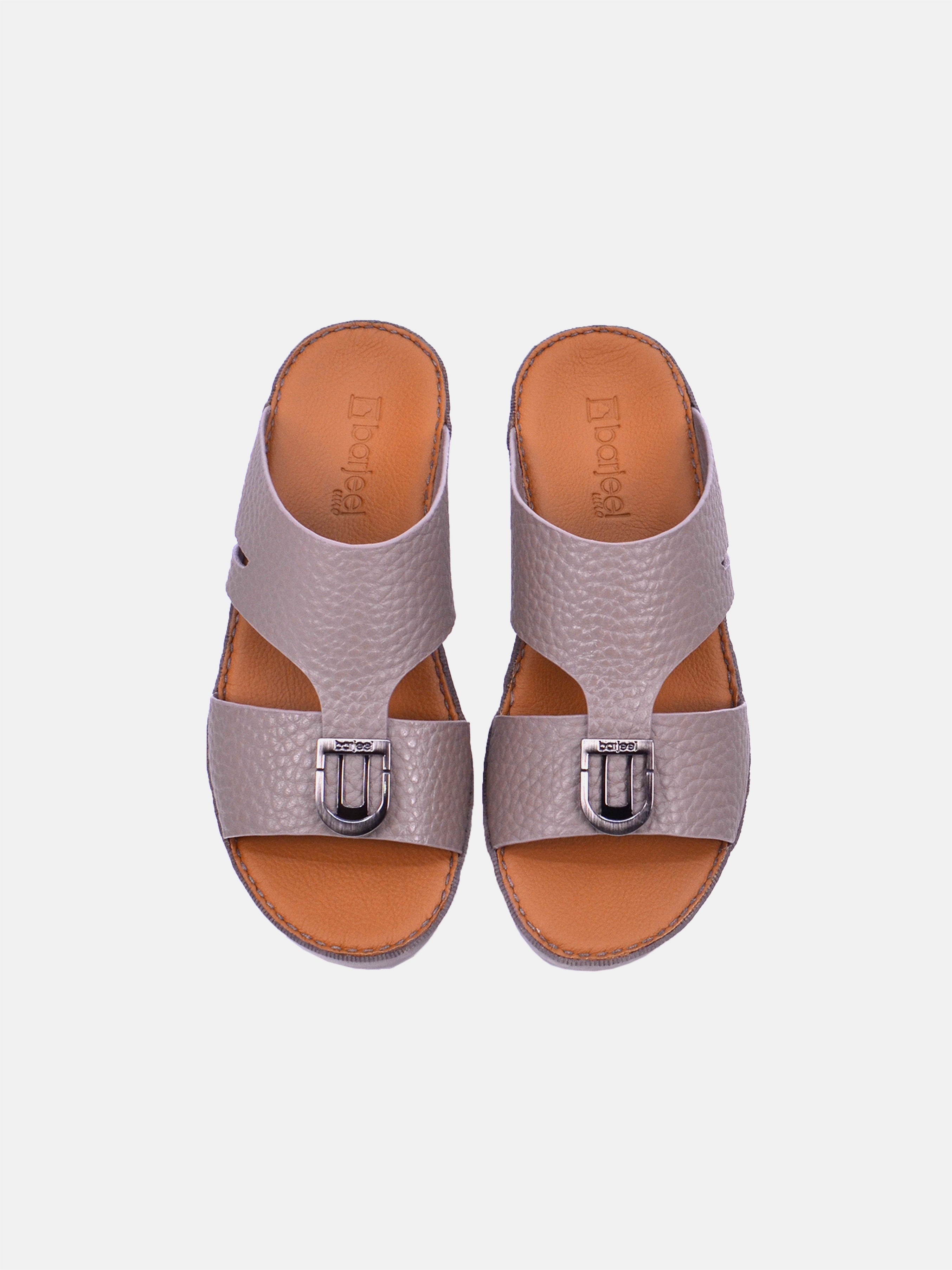 Barjeel Uno BS39 Men's Arabic Sandals #color_Taupe