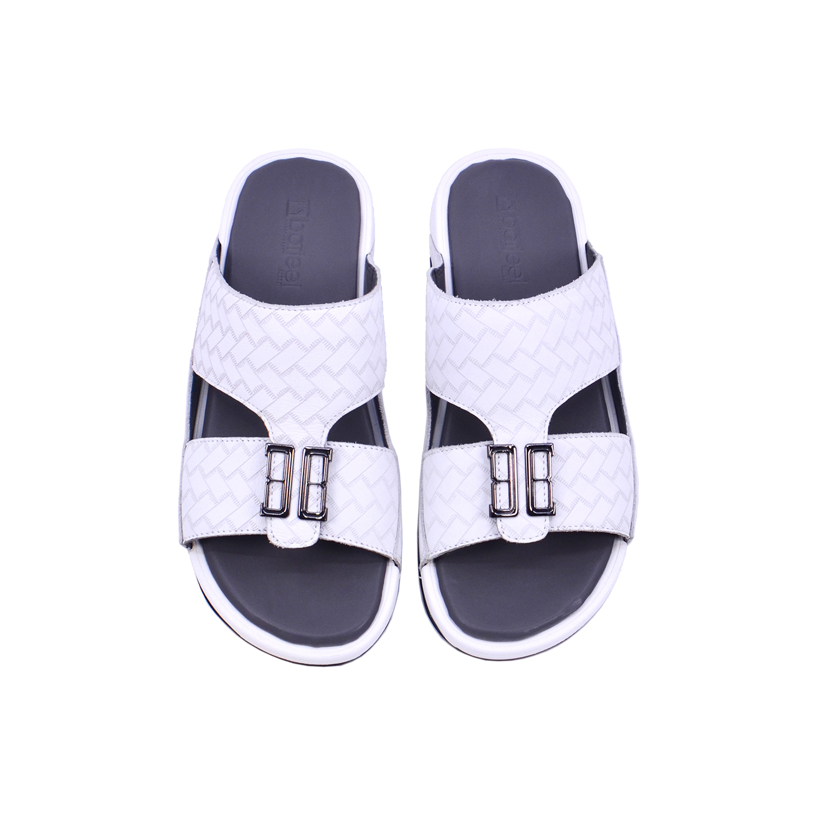 008-3157 Barjeel Uno 2368-1 Men's Arabic Sandals #color_White