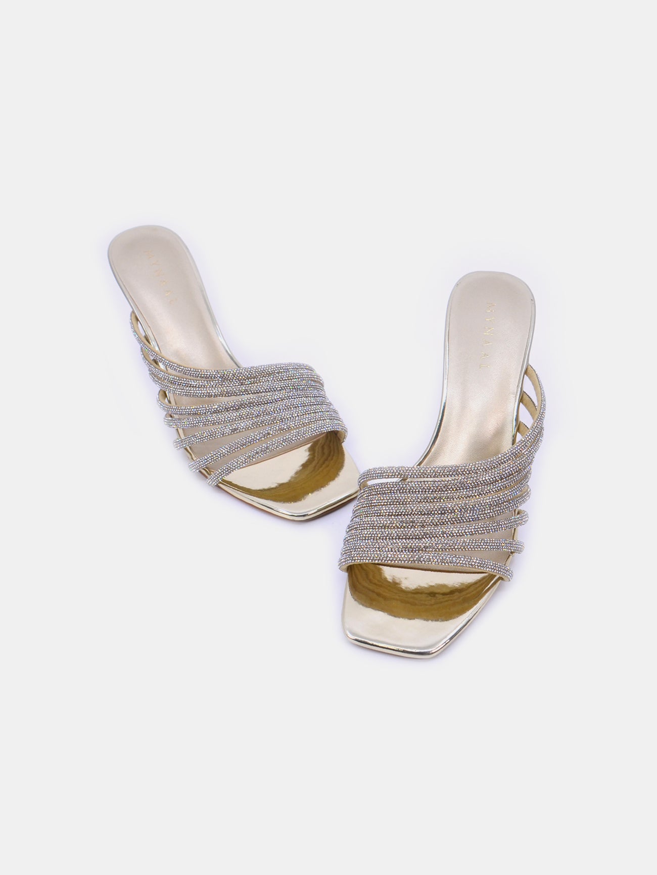 Mynaal Velia Women's Spool Heel Sandals #color_Gold