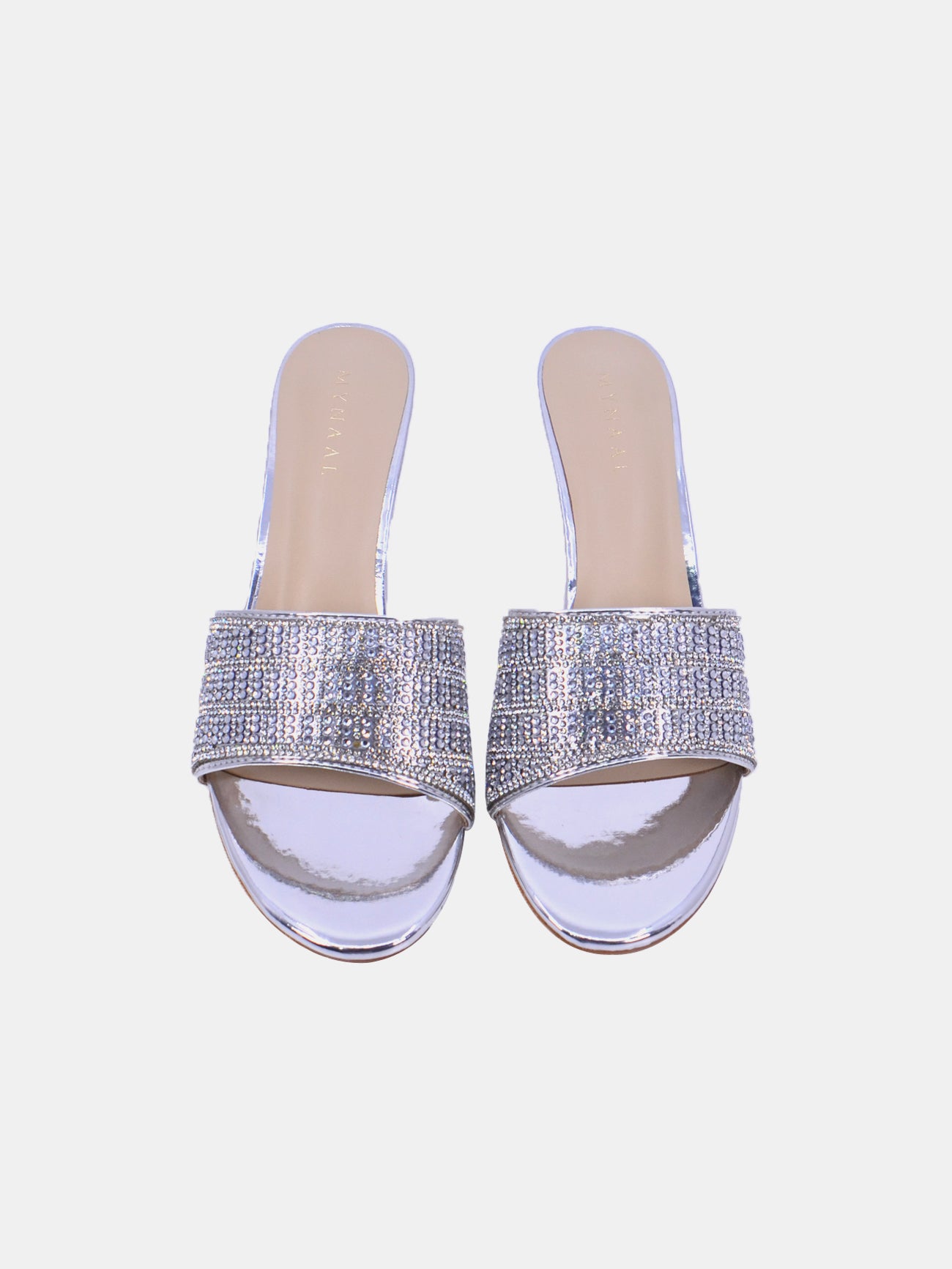Mynaal Dazea Women's Kitten Heel Sandals #color_Silver