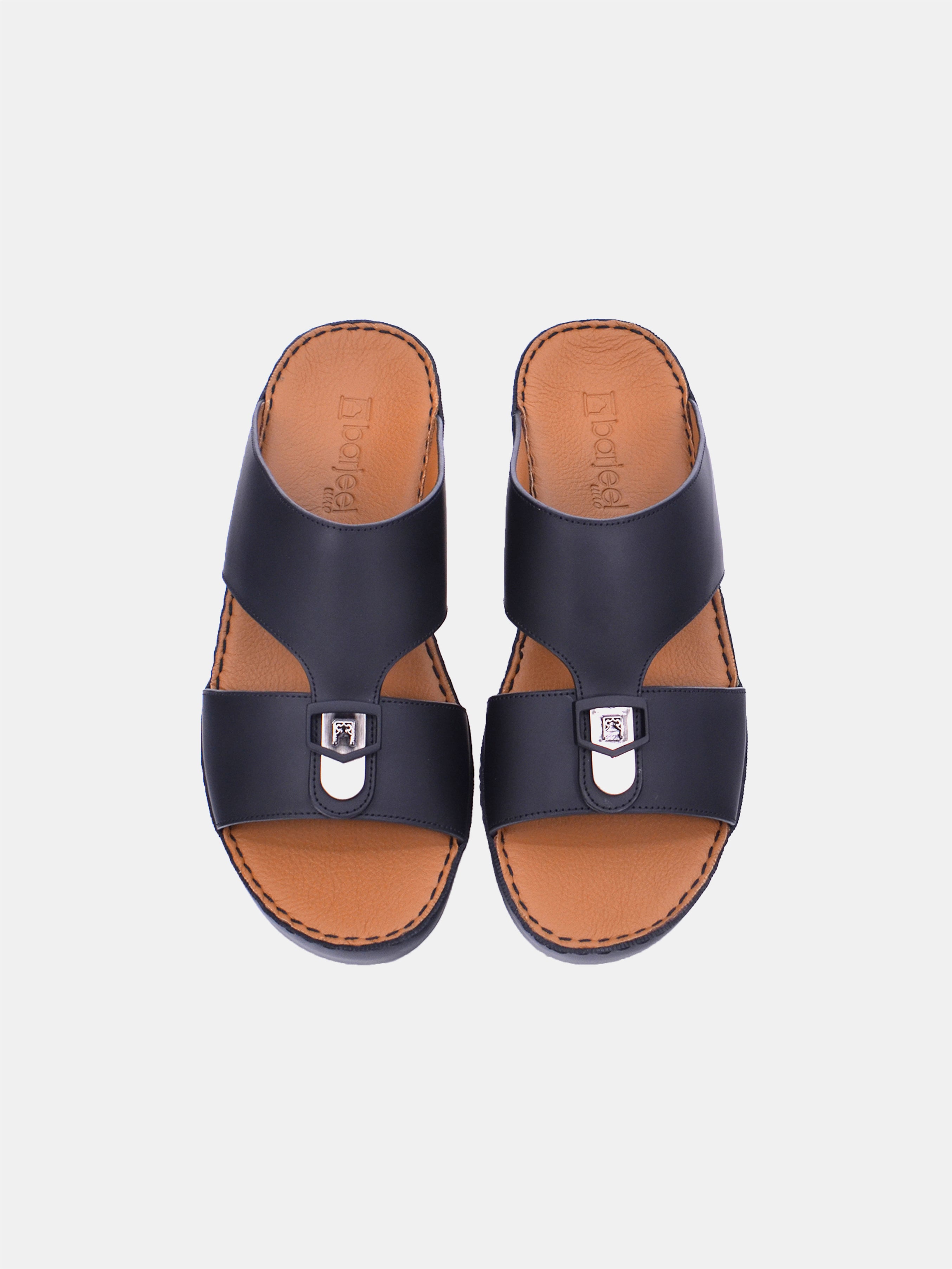 Barjeel Uno BS37 Men's Arabic Sandals #color_Black