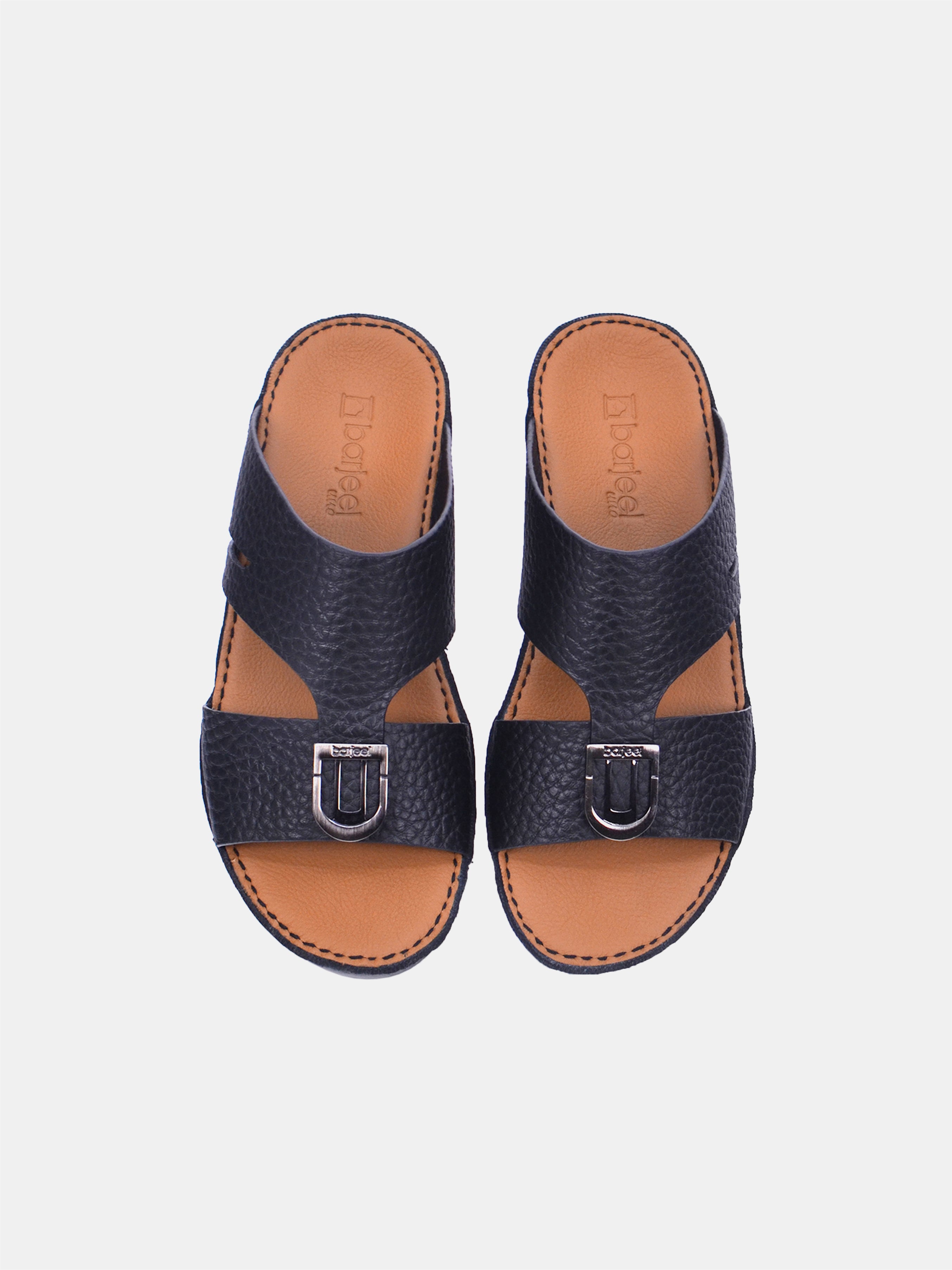 Barjeel Uno BS39 Men's Arabic Sandals #color_Black