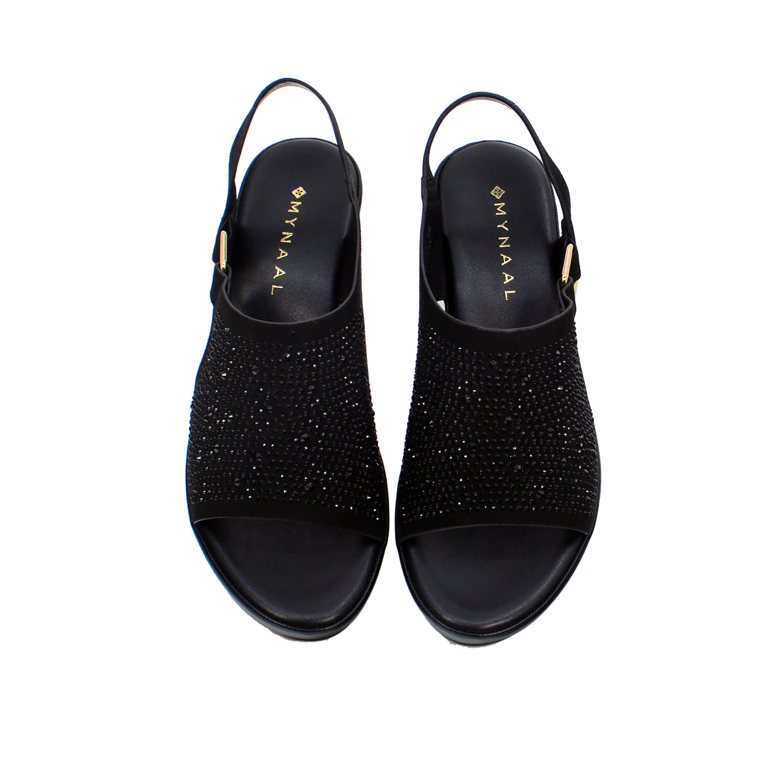 Mynaal 414Rc013 Women's Wedge Sandal #color_Black