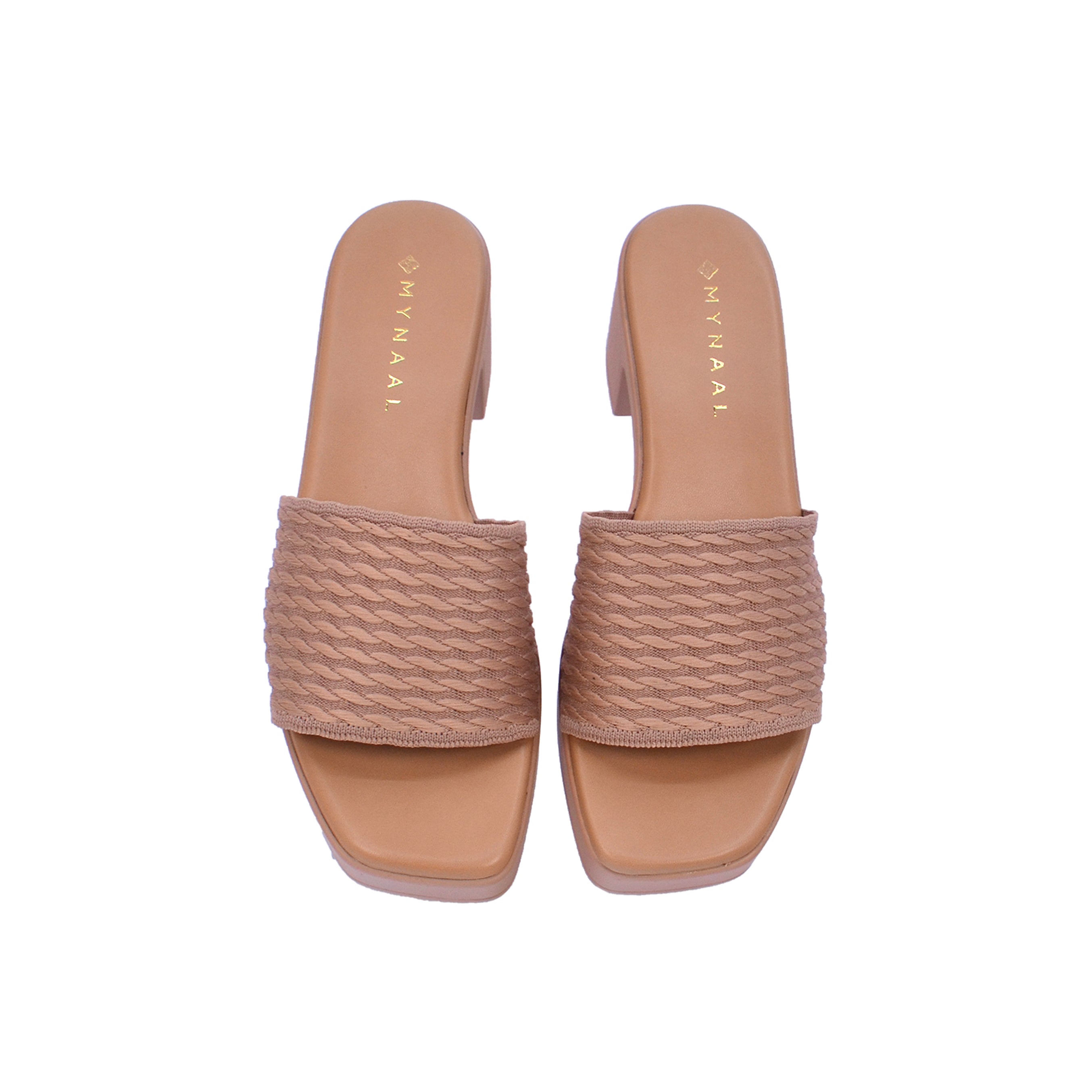 Mynaal 414Rj607 Women's Block-Heel Sandal #color_Beige