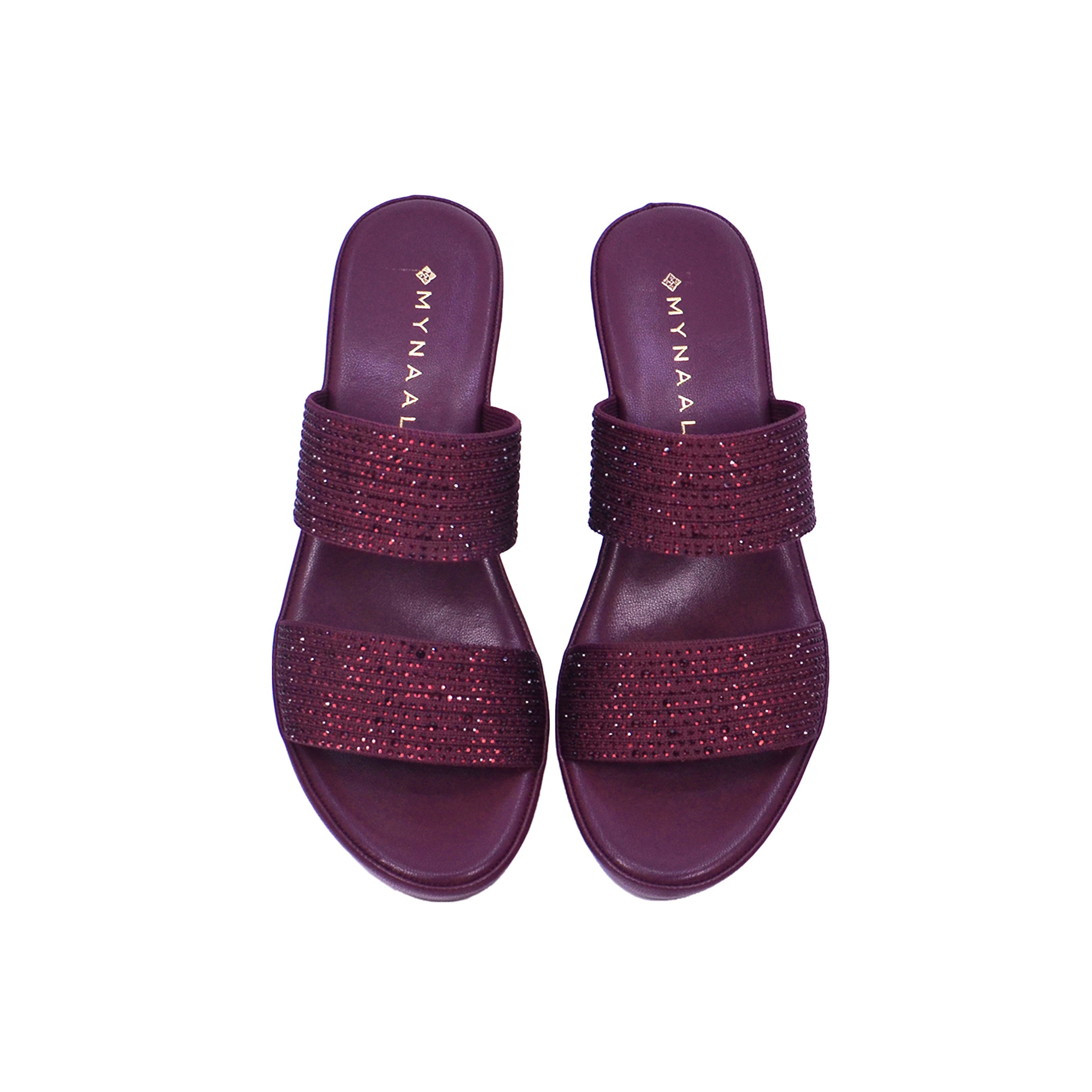 Mynaal 414Rc012 Women's Wedge Sandal #color_Maroon