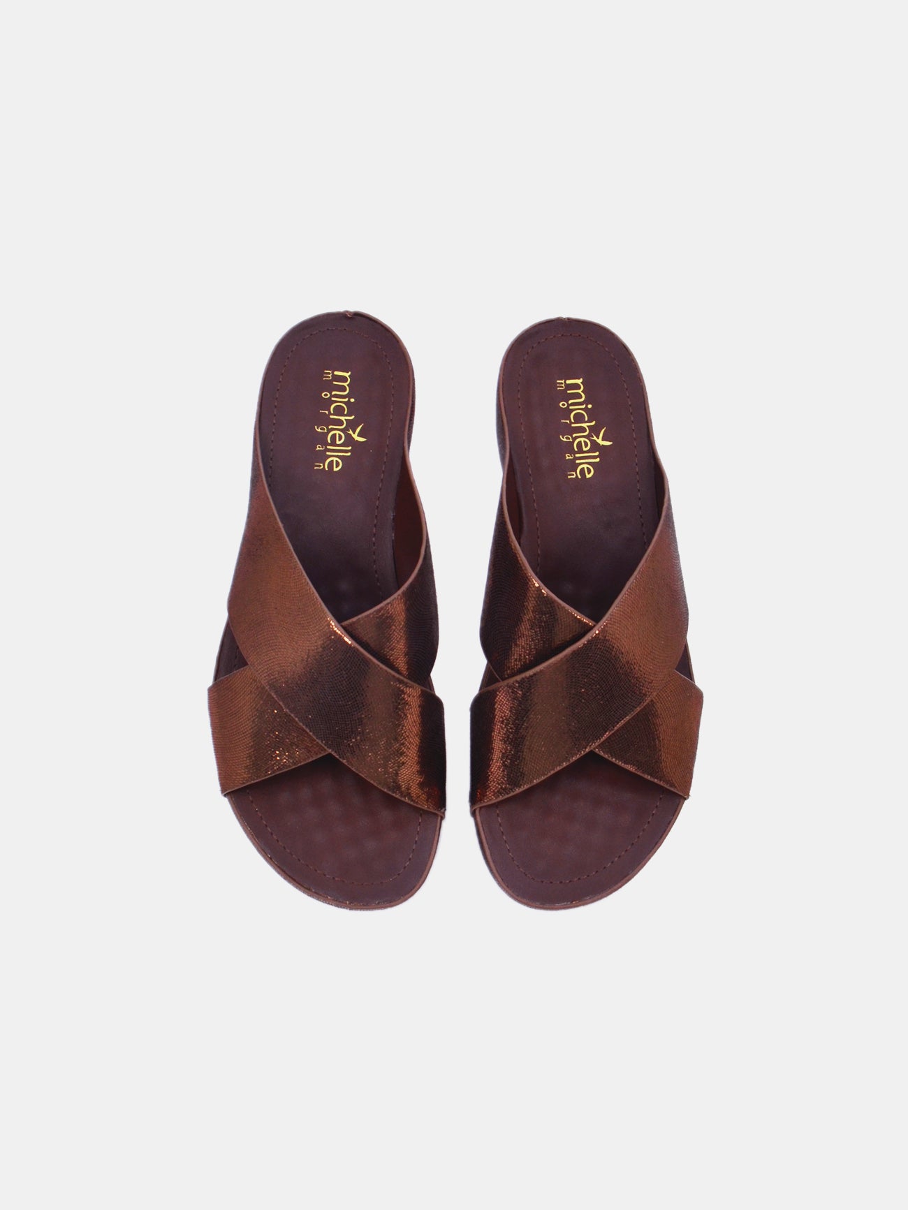 Michelle Morgan 214RJ955 Women's Wedge Sandals #color_Brown