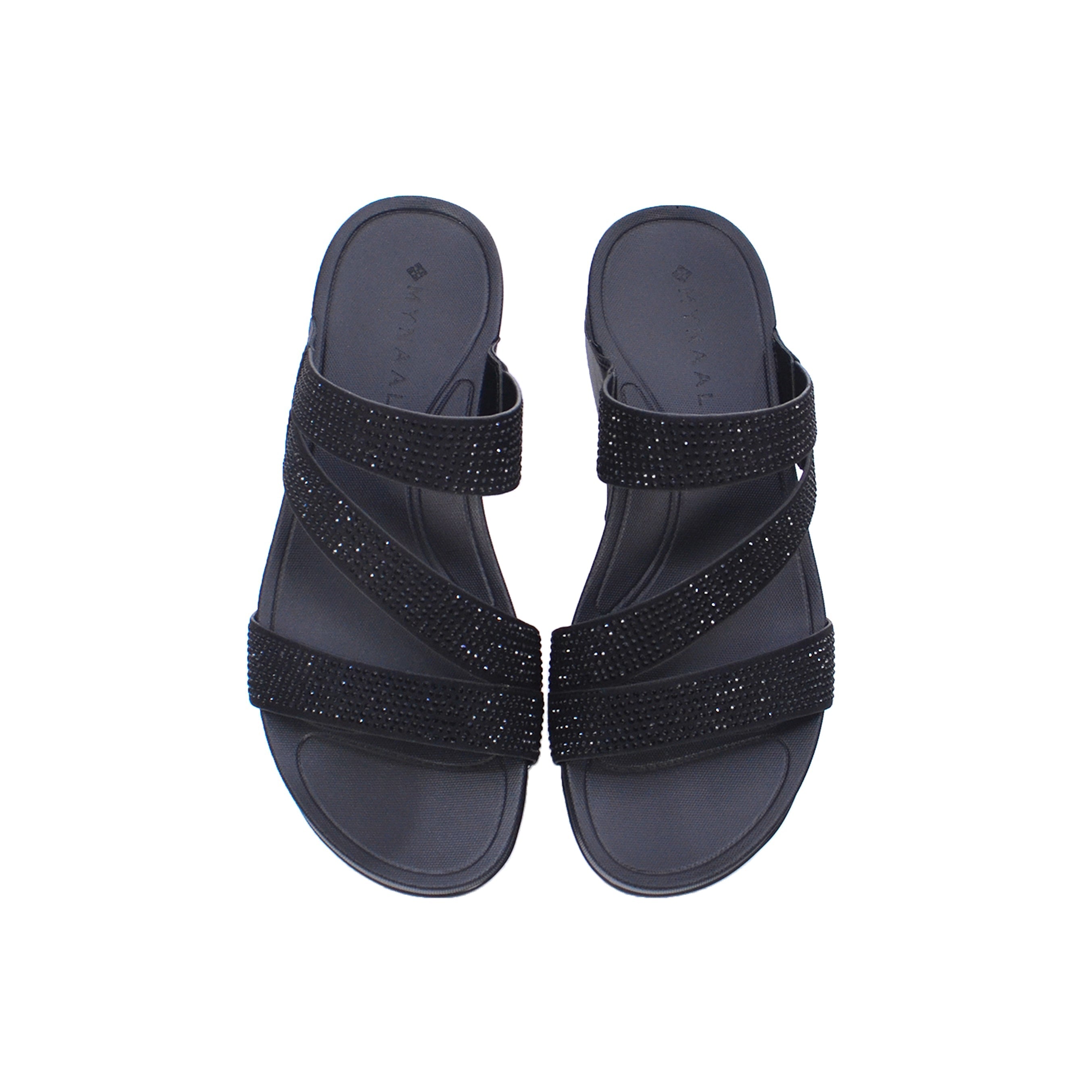 Mynaal 414Rj67B Women's Flat Sandal #color_Black