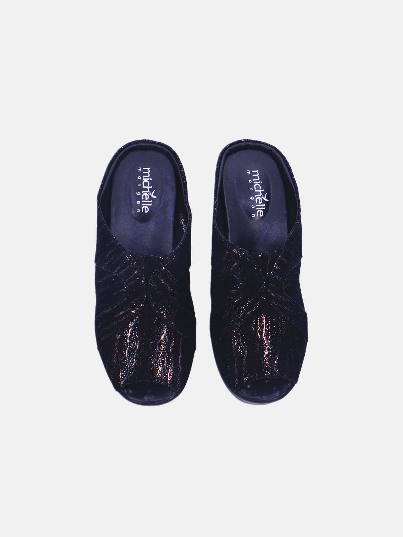Michelle Morgan 19009-42 Women's Wedge Sandals #color_Black