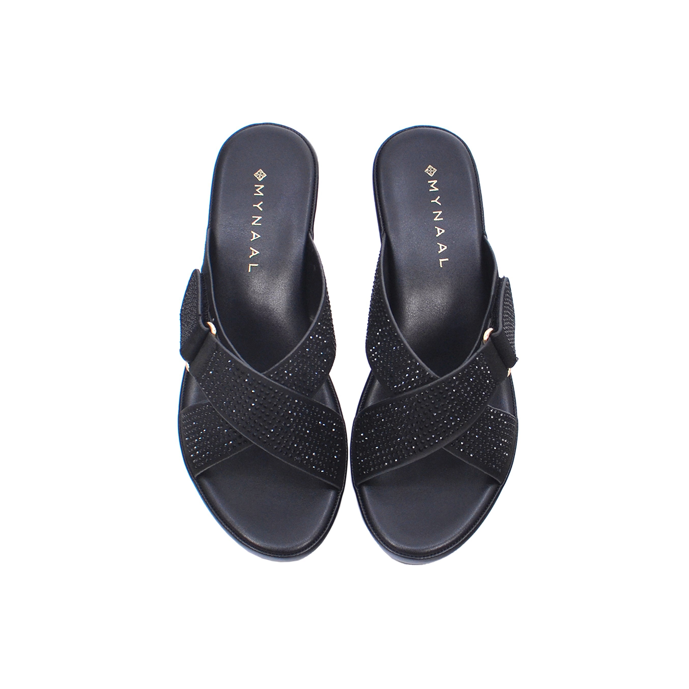 Mynaal 314Zd142 Women's Wedge Sandal #color_Black
