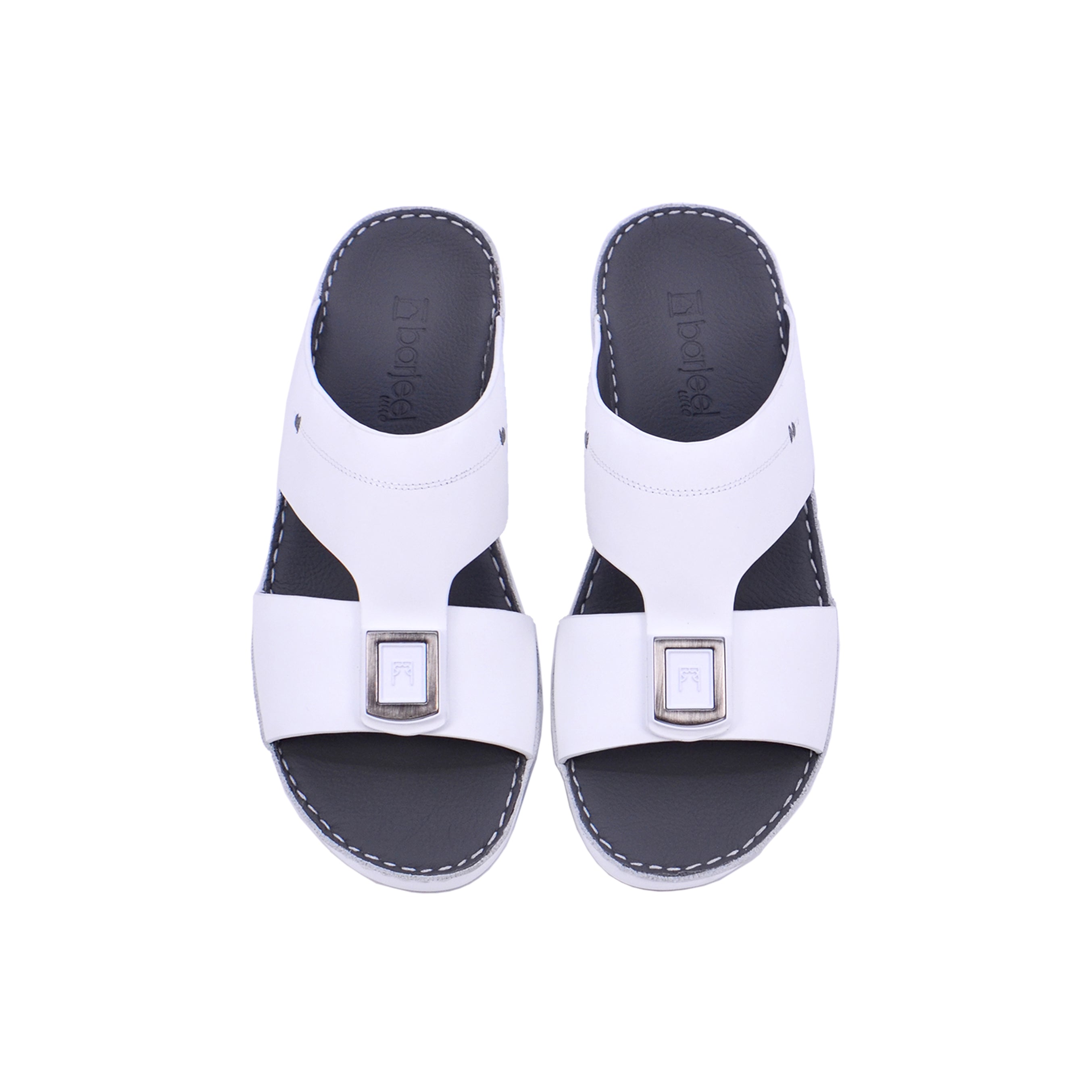 Barjeel Uno BS36 Men's Arabic Sandals #color_White