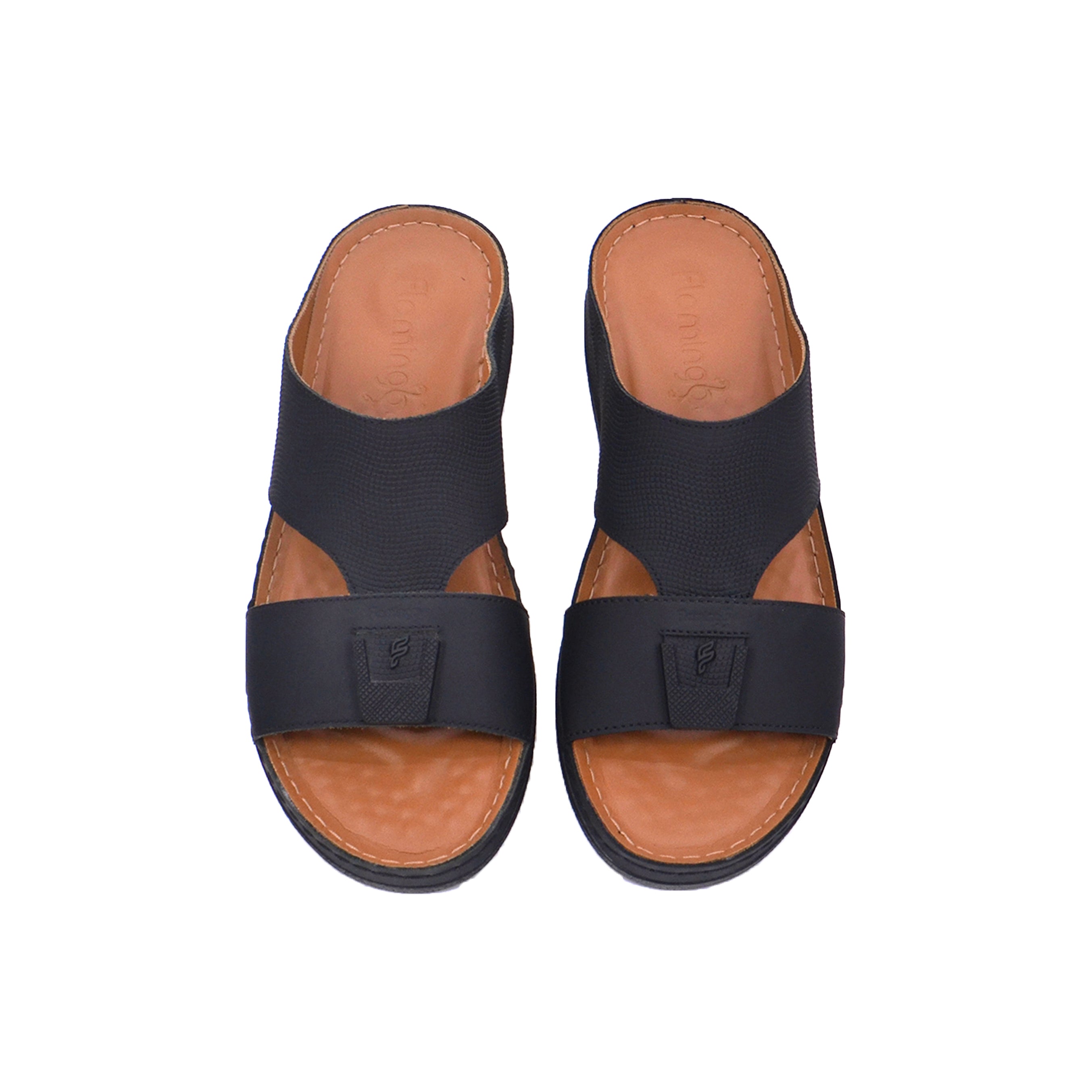 Flamingo P1-140 Men Arabic Sandals #color_Black
