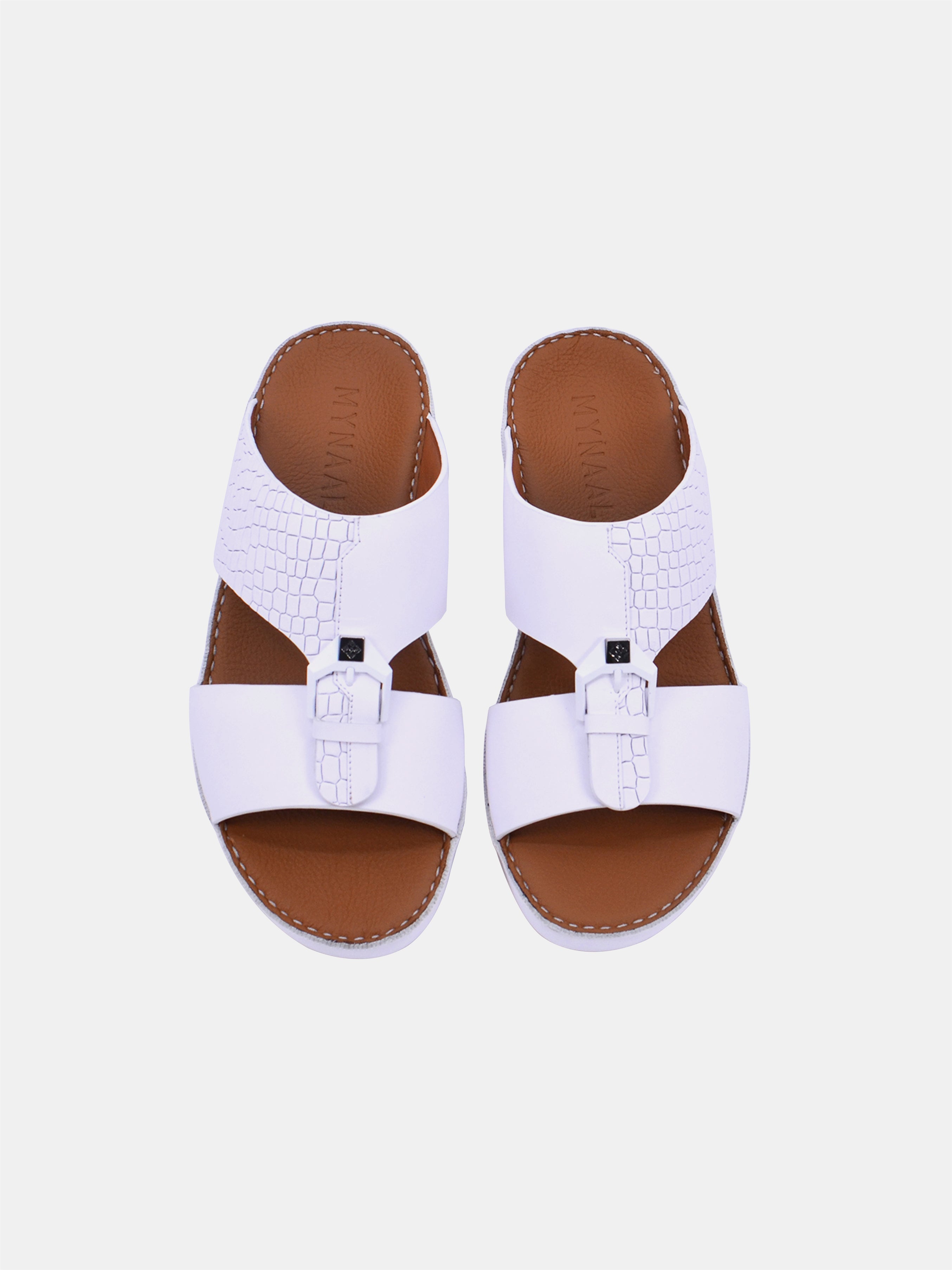 Mynaal B121 Men's Arabic Sandals #color_White