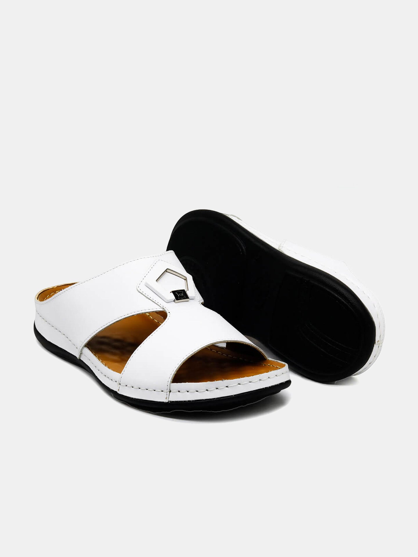 Al Maidan K-616 Men's Arabic Sandals #color_White