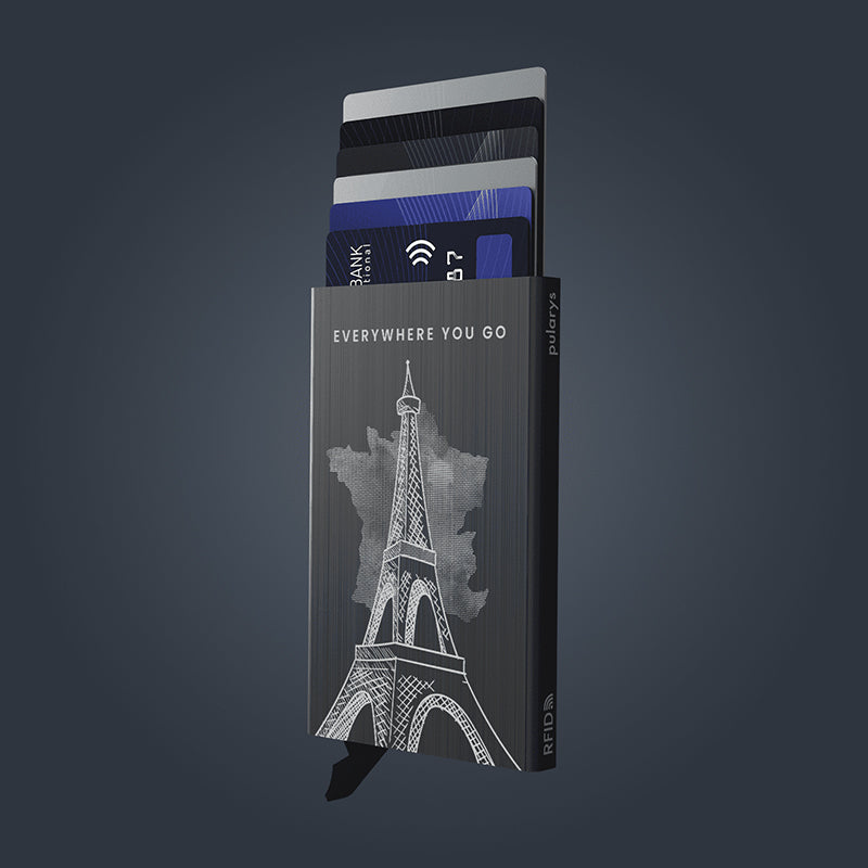 Pularys Zen - Eiffel Tower Decor Card Holder #color_Gray