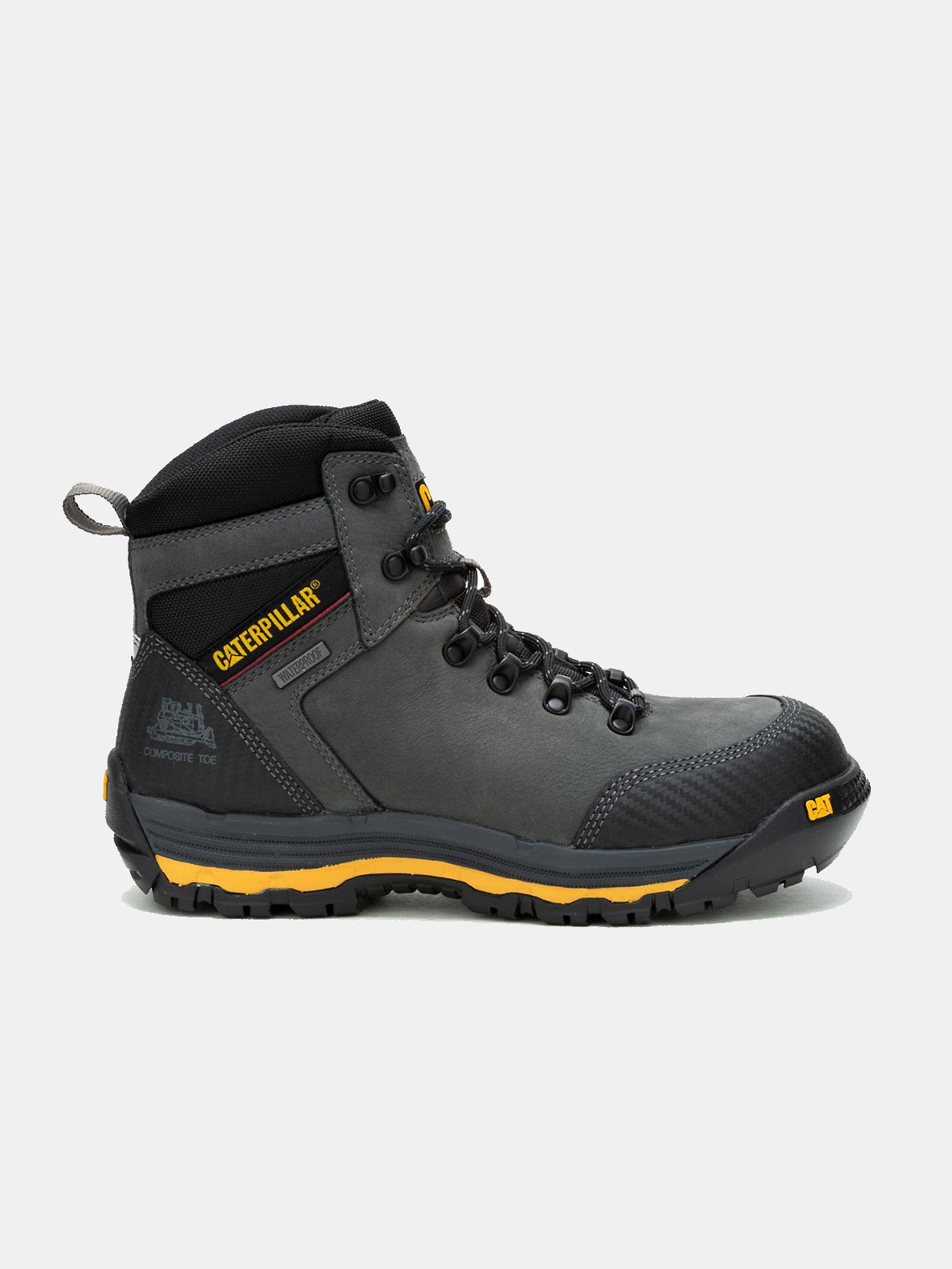 Caterpillar Men's Munising 6" Waterproof Composite Toe S3 HRO SRA Work Boots #color_Black