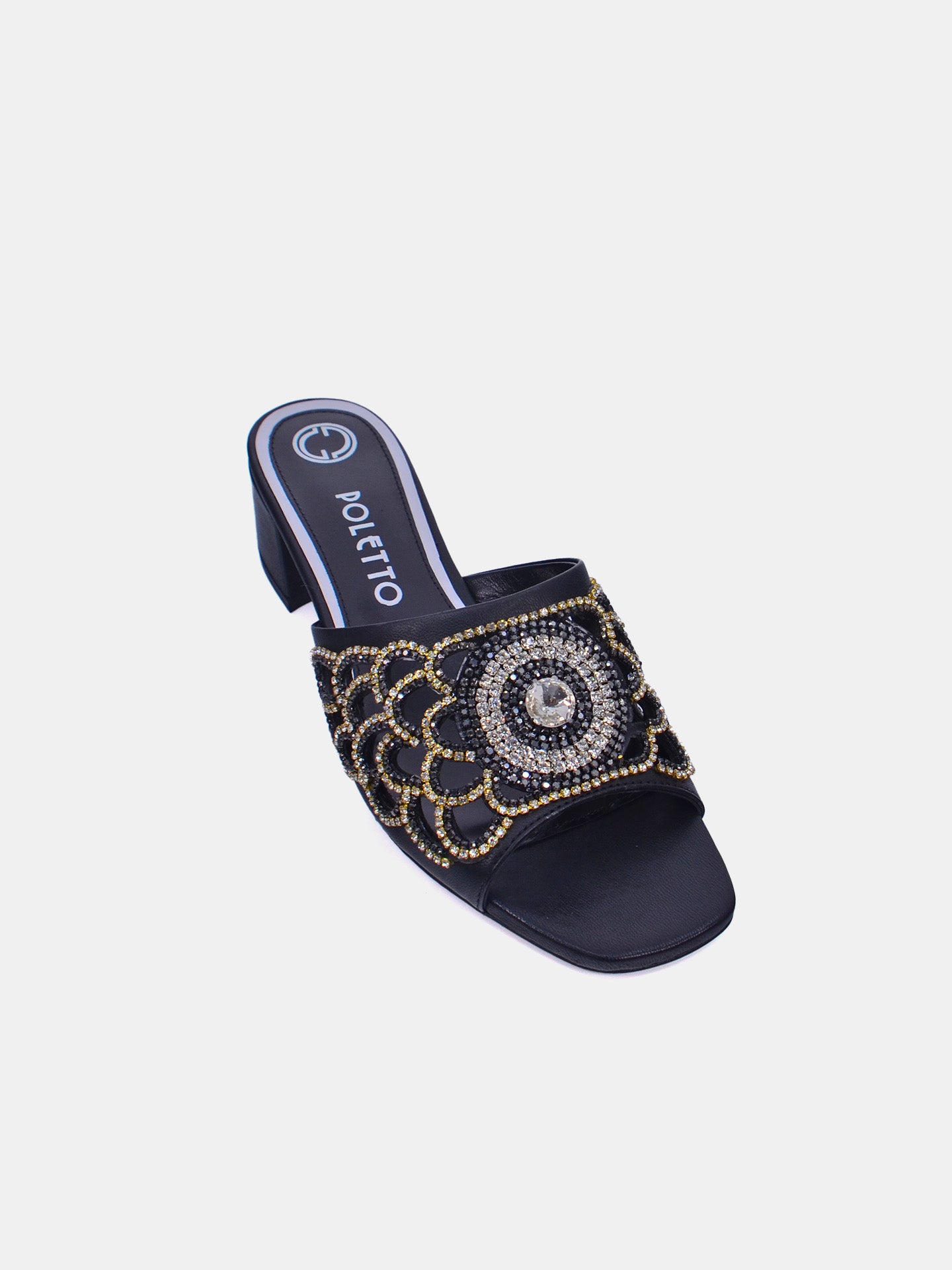 Poletto 54412 Women's Heeled Sandals #color_Black