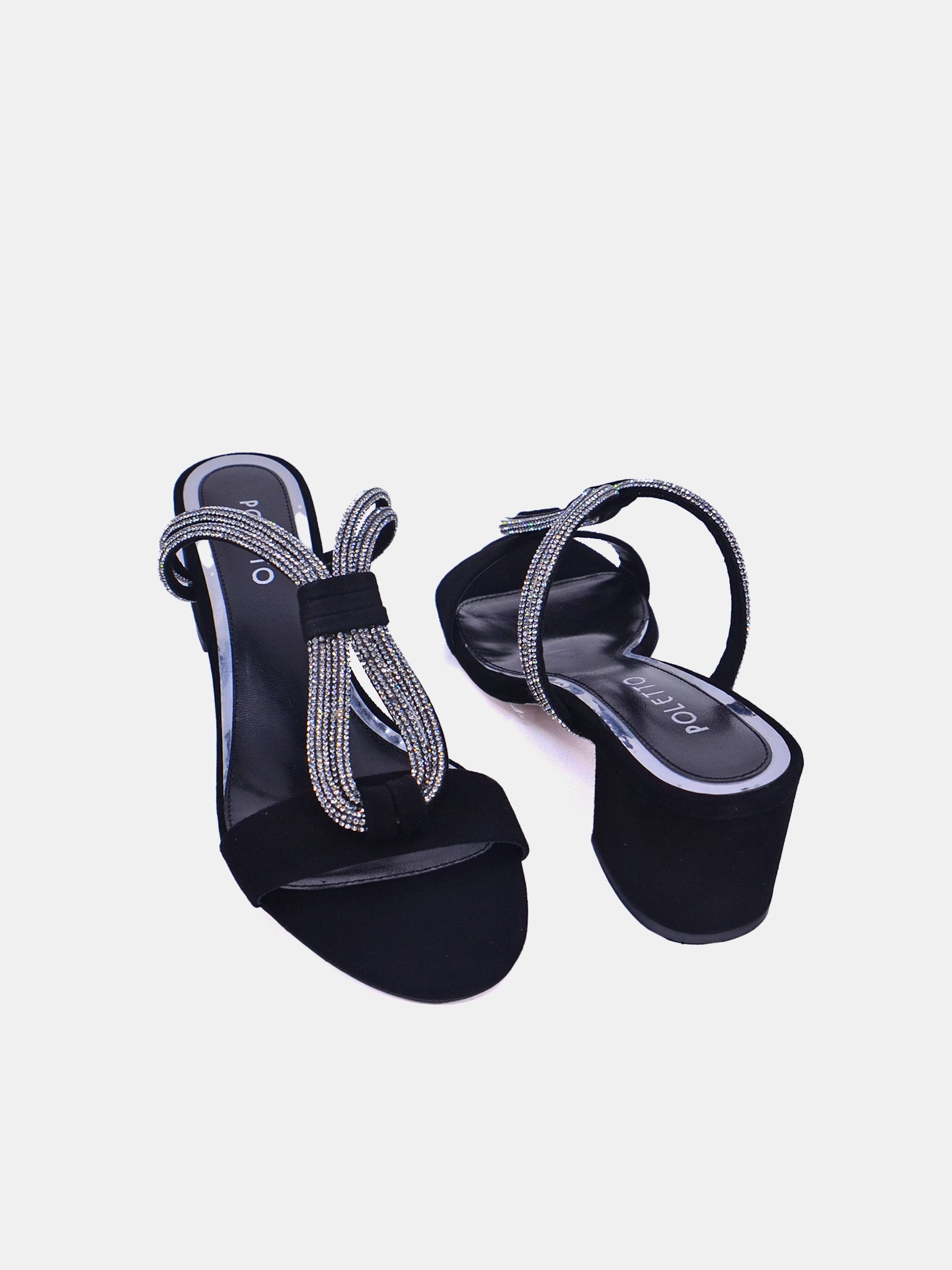 Poletto 169225 Women's Heeled Sandals #color_Black