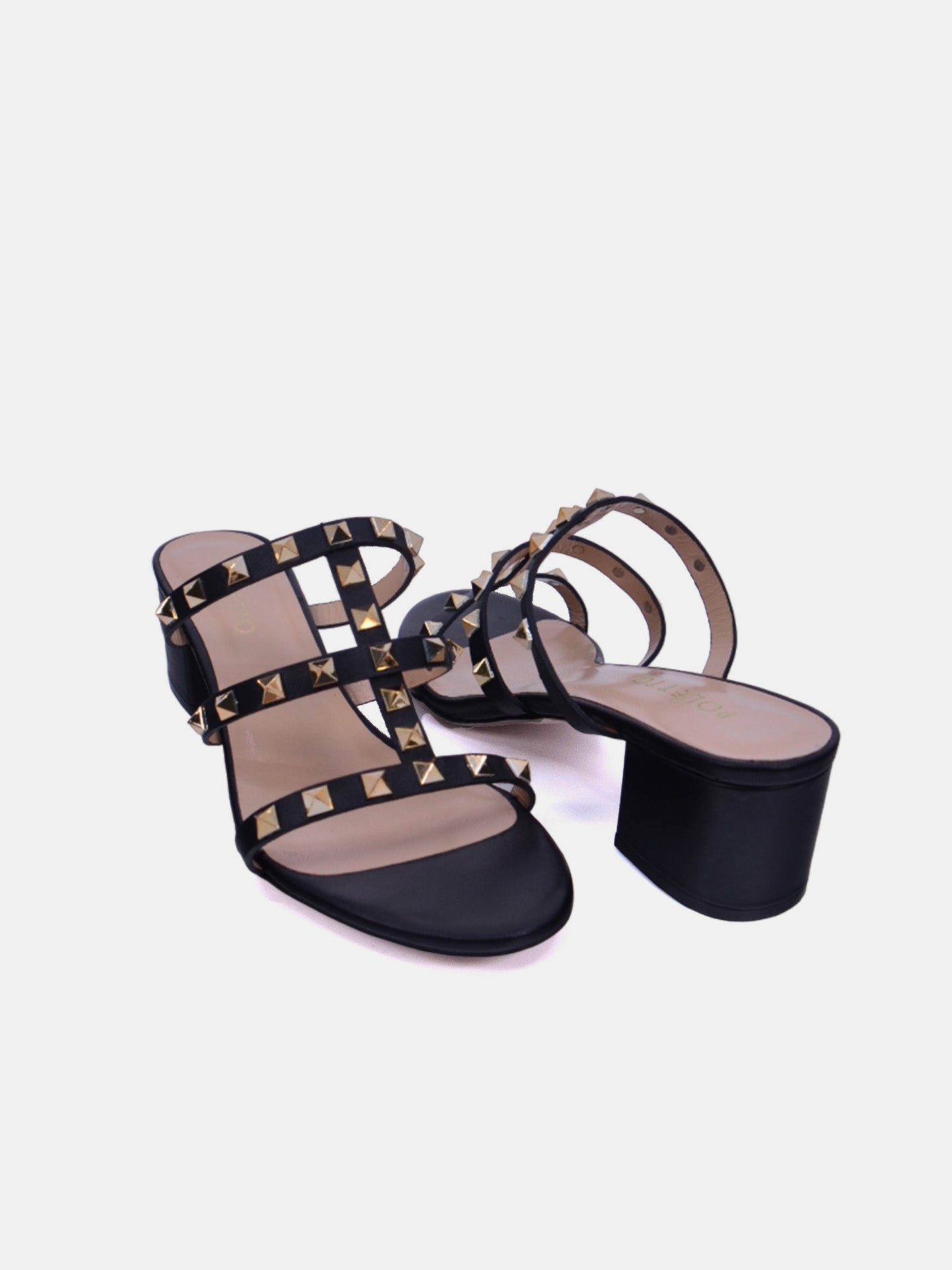 Poletto 16984 Women's Heeled Sandals #color_Black
