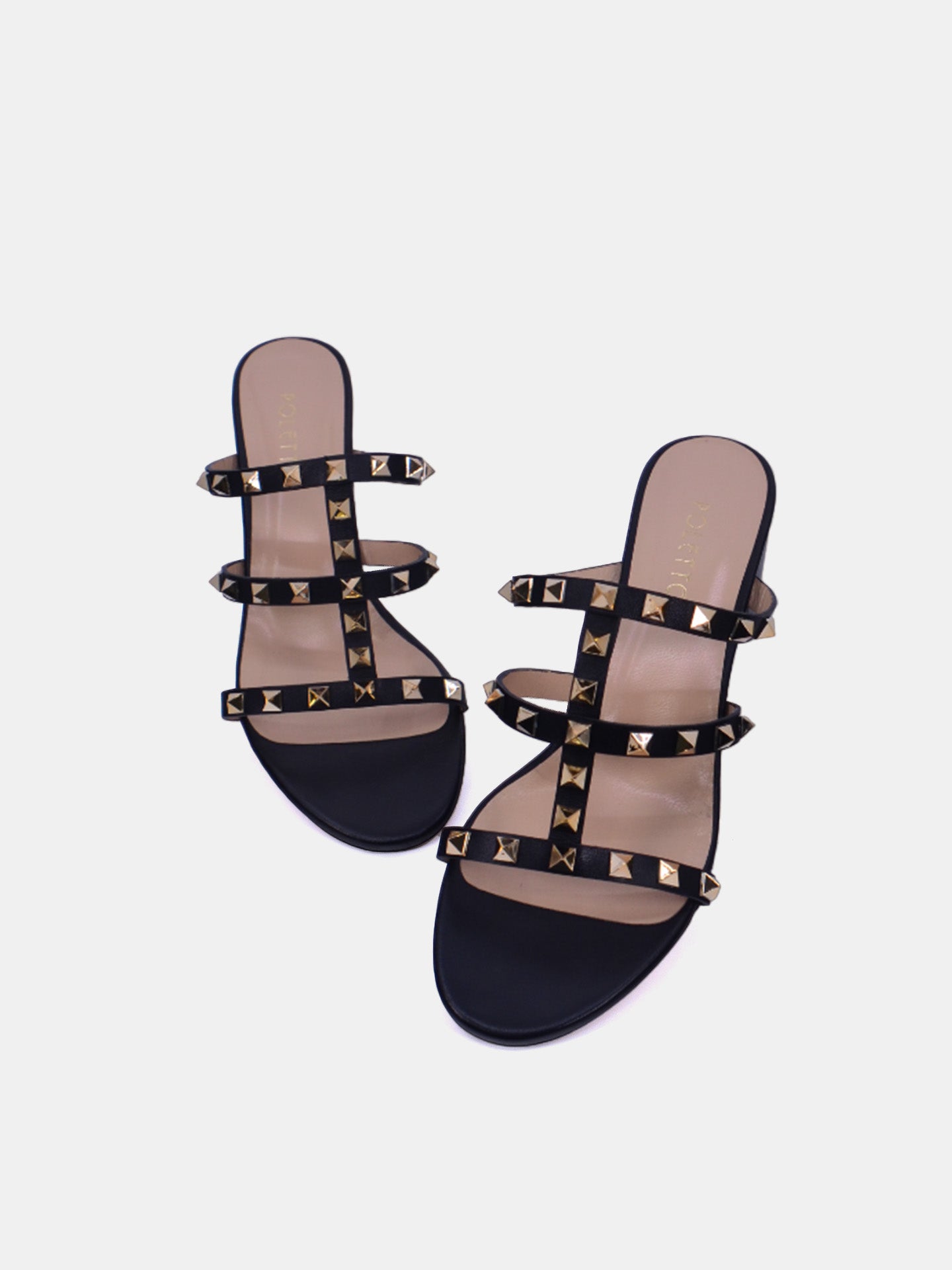 Poletto 16984 Women's Heeled Sandals #color_Black