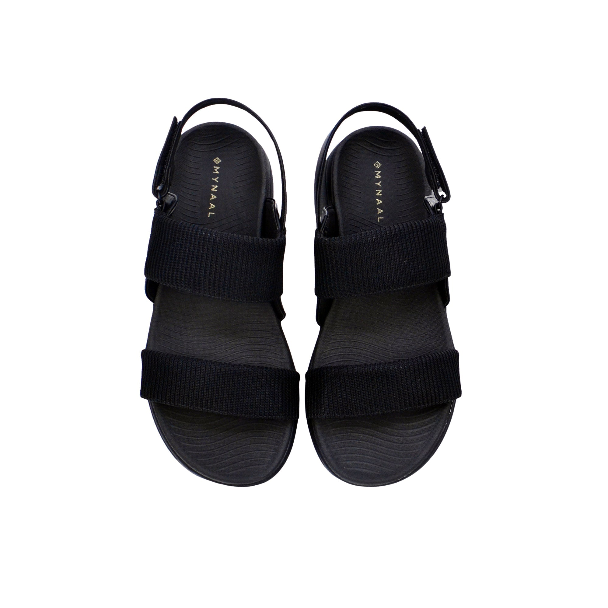 Mynaal 23Abt532 Women's Flat Sandal #color_Black